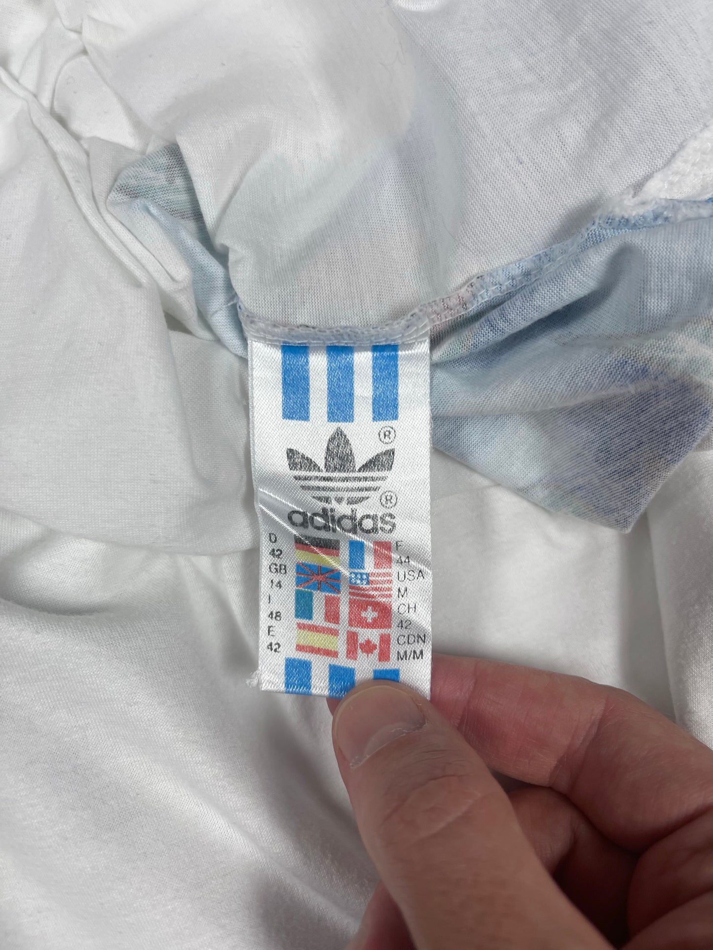 Vintage 90's Adidas Steffi Graf Tennis Shirt Floral Botanical Pattern Cotton Size M-L