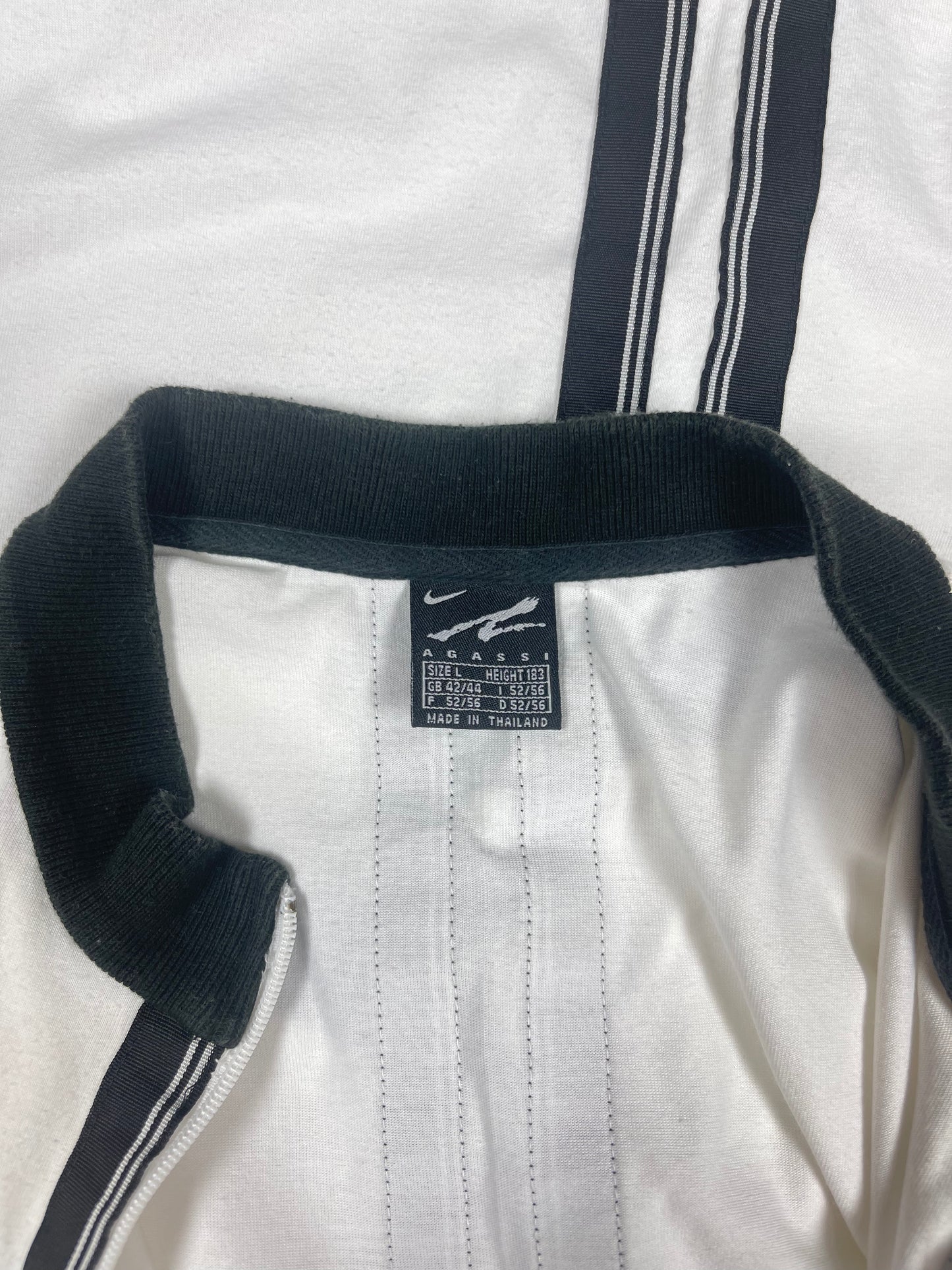 š¾ Vintage 90's Nike Dri Fit Andre Agassi Zipper Tennis Shirt White Size L
