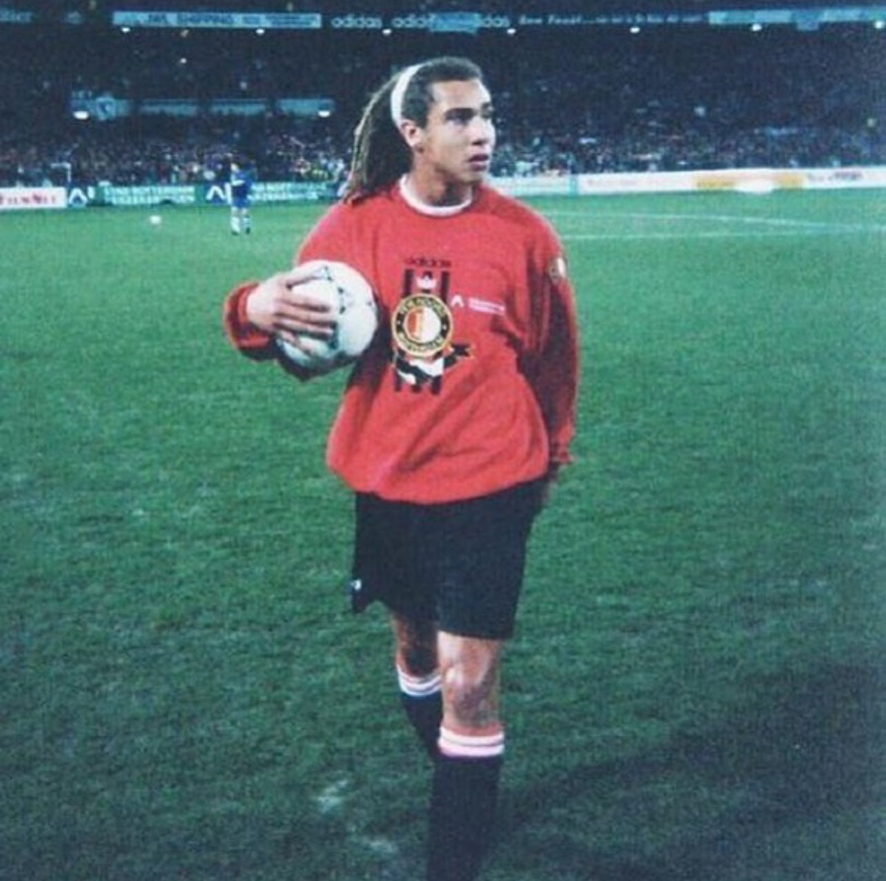 Rare 90's Feyenoord Rotterdam Adidas Sweatshirt CrewNeck Red Stad Rotterdam Verzekeringen Size XL Heavy Cotton
