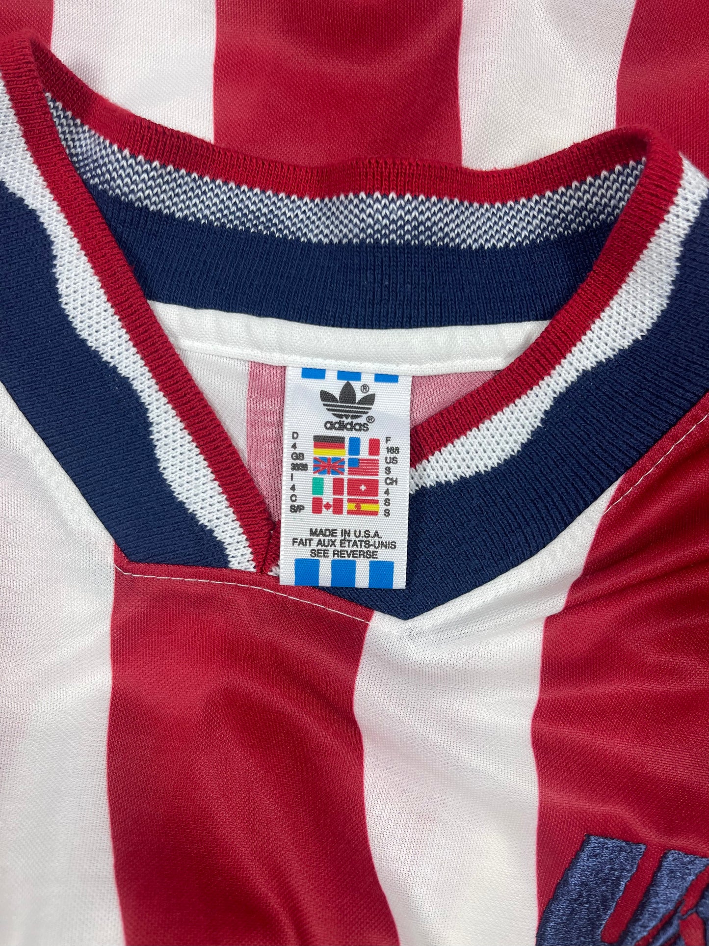 Vintage 90's USA Adidas 1994 Home Football Soccer Jersey Shirt Size S-M Red White USA World Cup '94 Made in USA