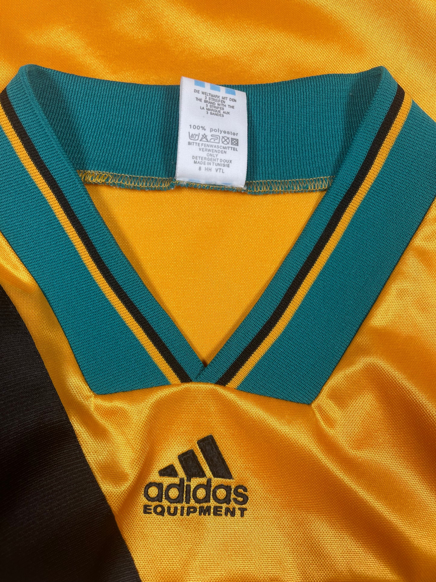 Bayen Munchen Adidas Equipment 1993 - 1995 Away Football Shirt Opel Size XL Yellow Black Green