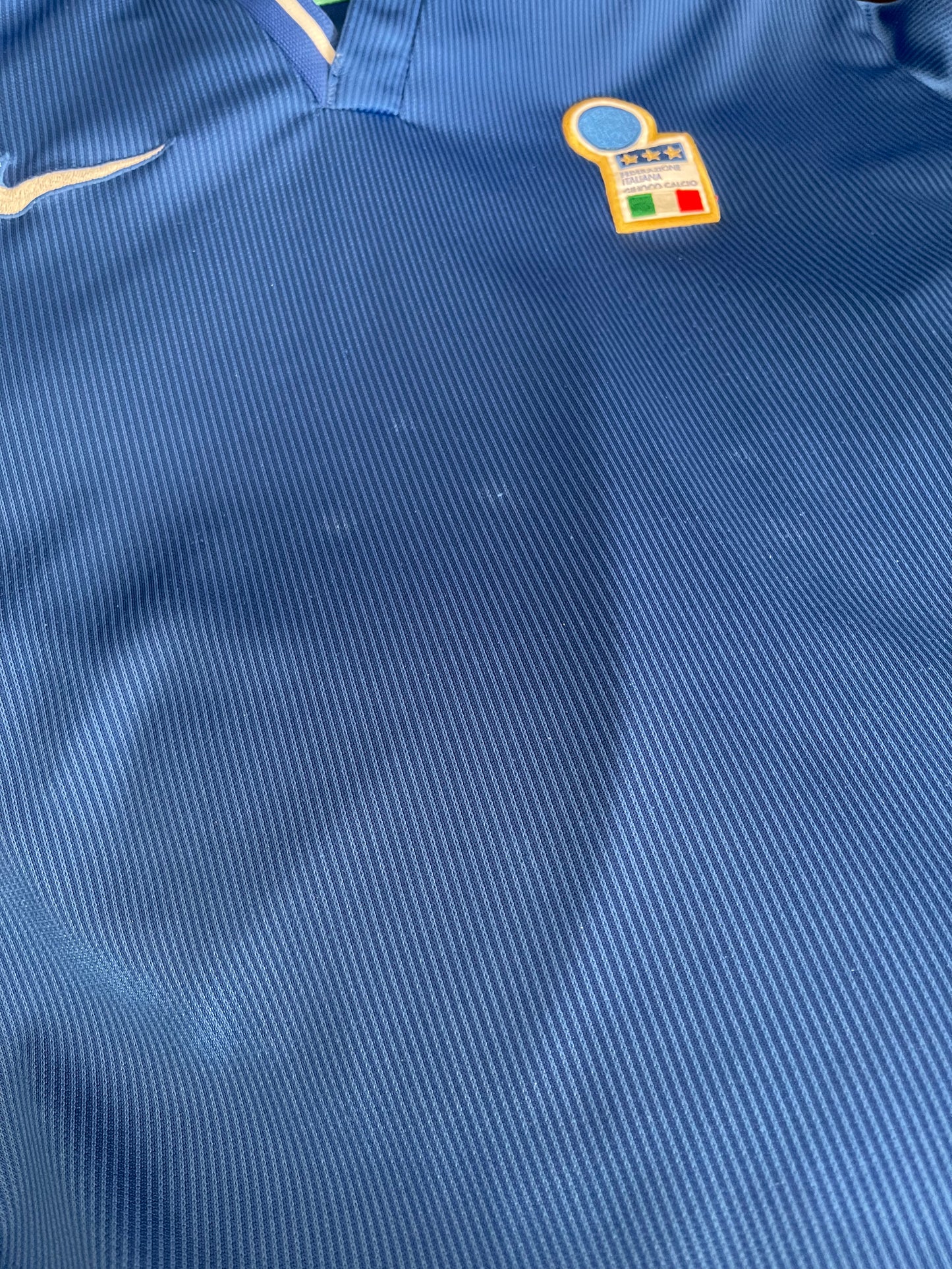 Vintage Italy Italia Nike Home Football Shirt 1998 France World Cup Size M Blue Made in UK