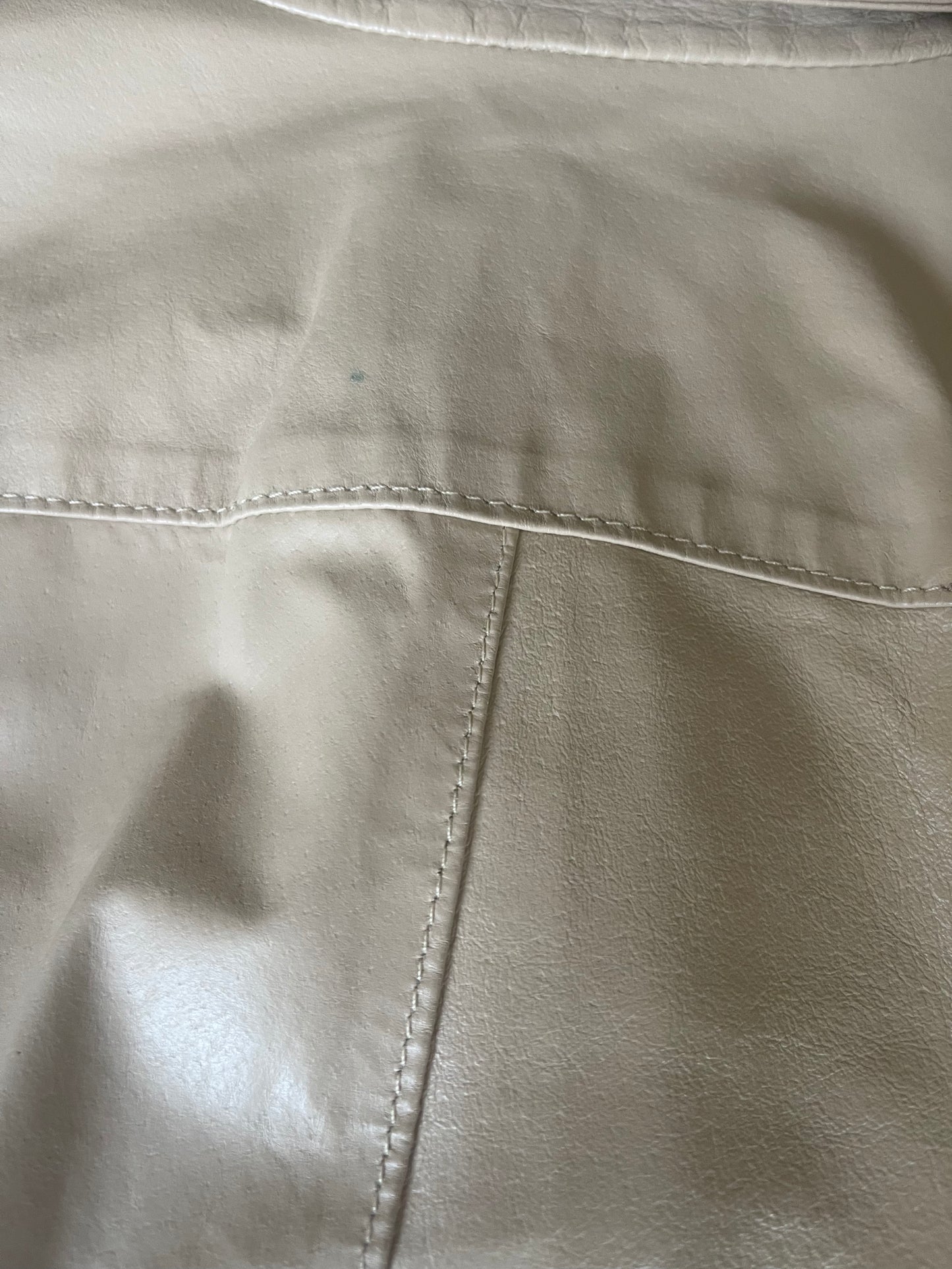 Vintage Y2K Versace Jeans Couture Leather Jacket Made in Italy Size M Beige