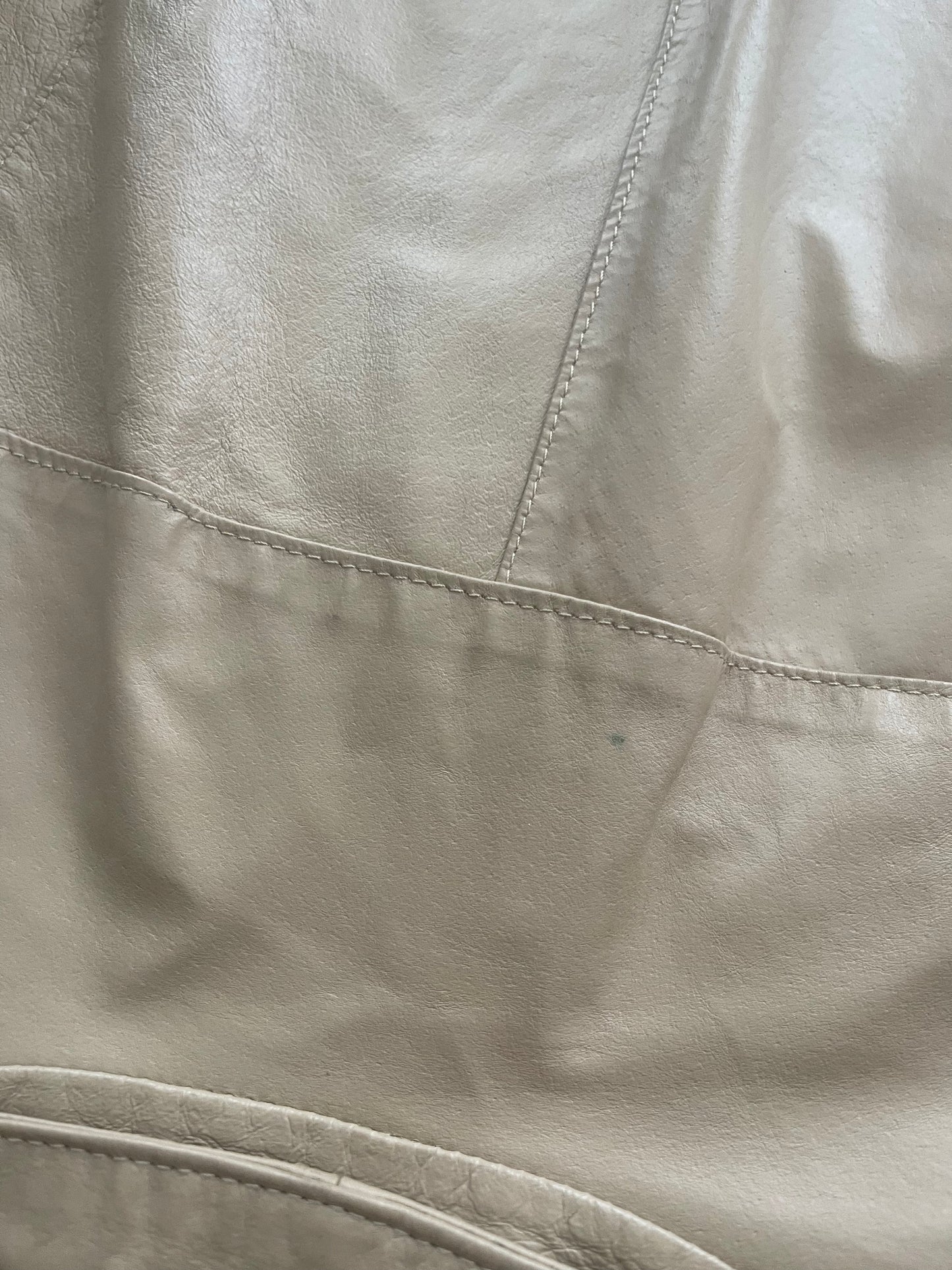 Vintage Y2K Versace Jeans Couture Leather Jacket Made in Italy Size M Beige