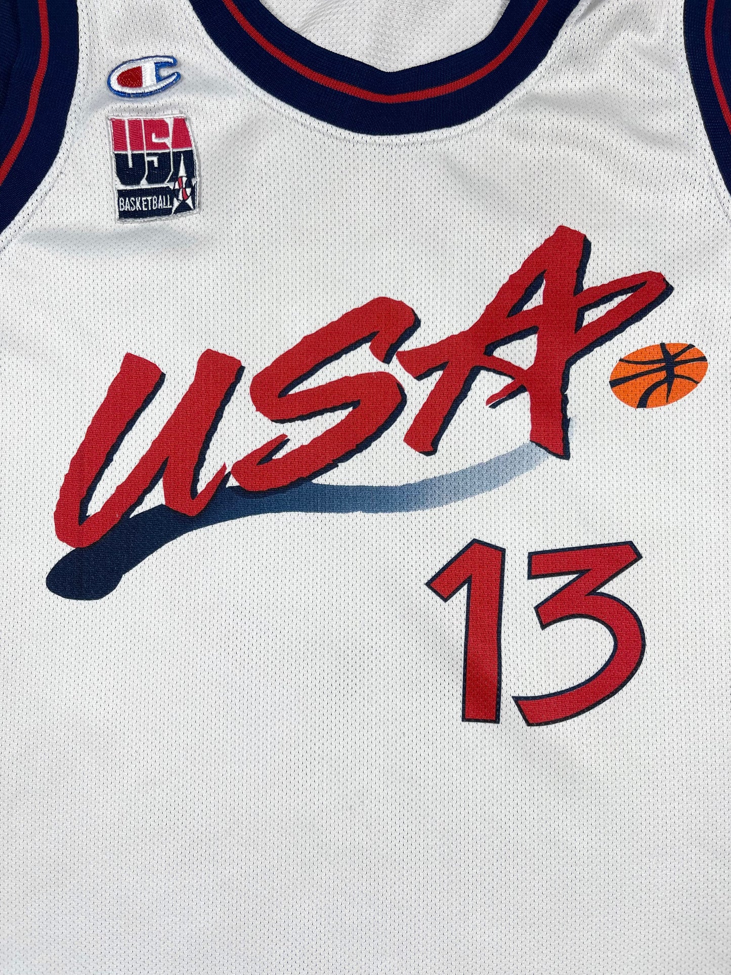 Shaquille O'Neal Champion Team USA Dream Team Olympics Atlanta 1996 Basketball Jersey White Size M NBA