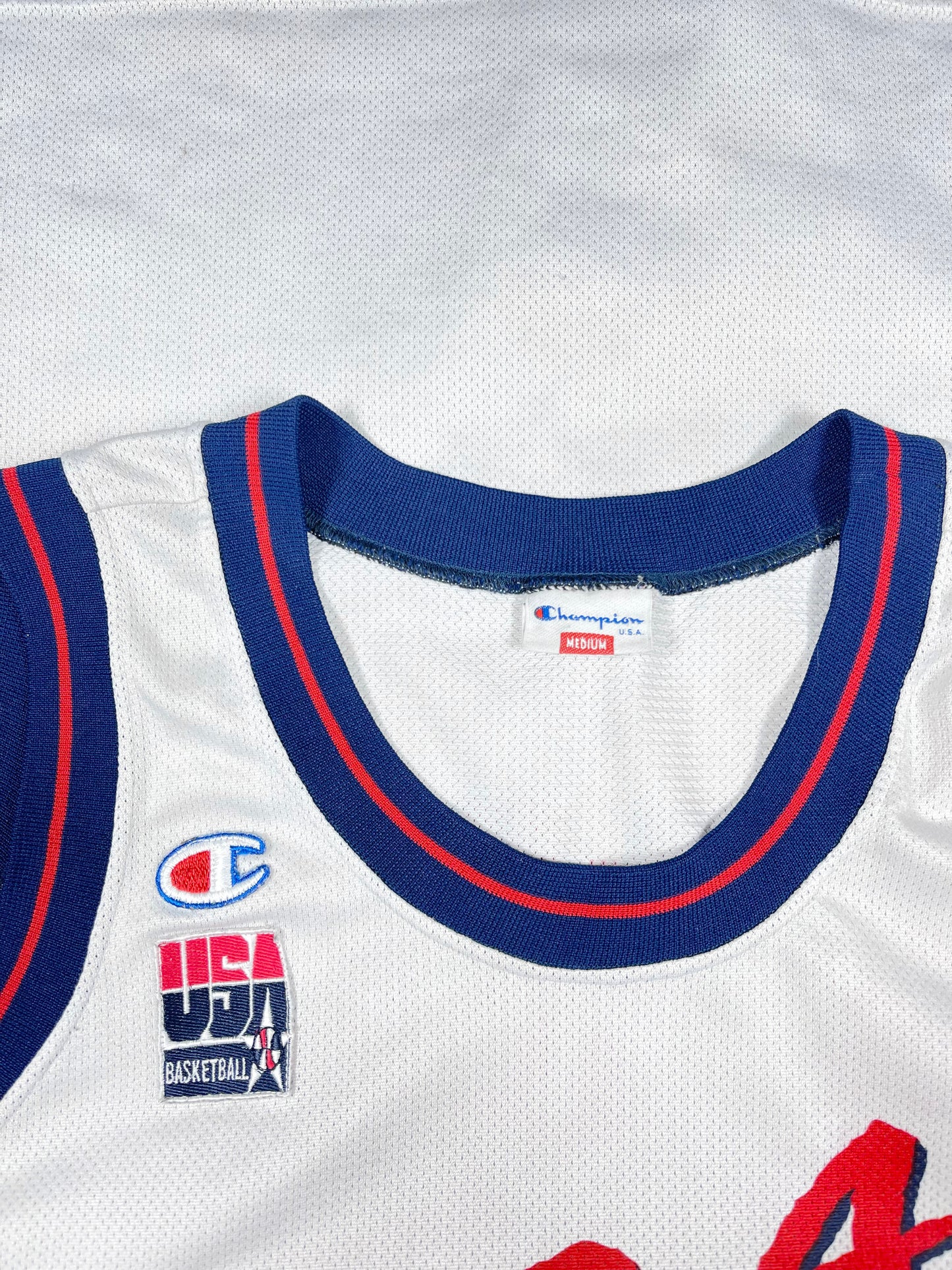 Shaquille O'Neal Champion Team USA Dream Team Olympics Atlanta 1996 Basketball Jersey White Size M NBA