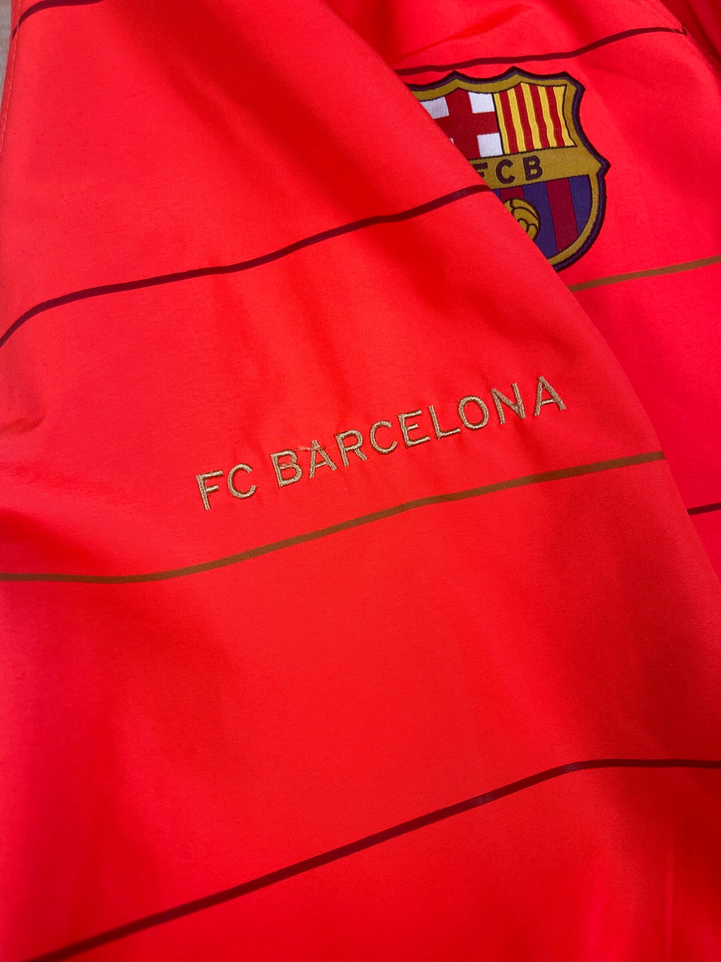 Barcelona Nike 2009 - 2011 Track Jacket Striped Orange Size L