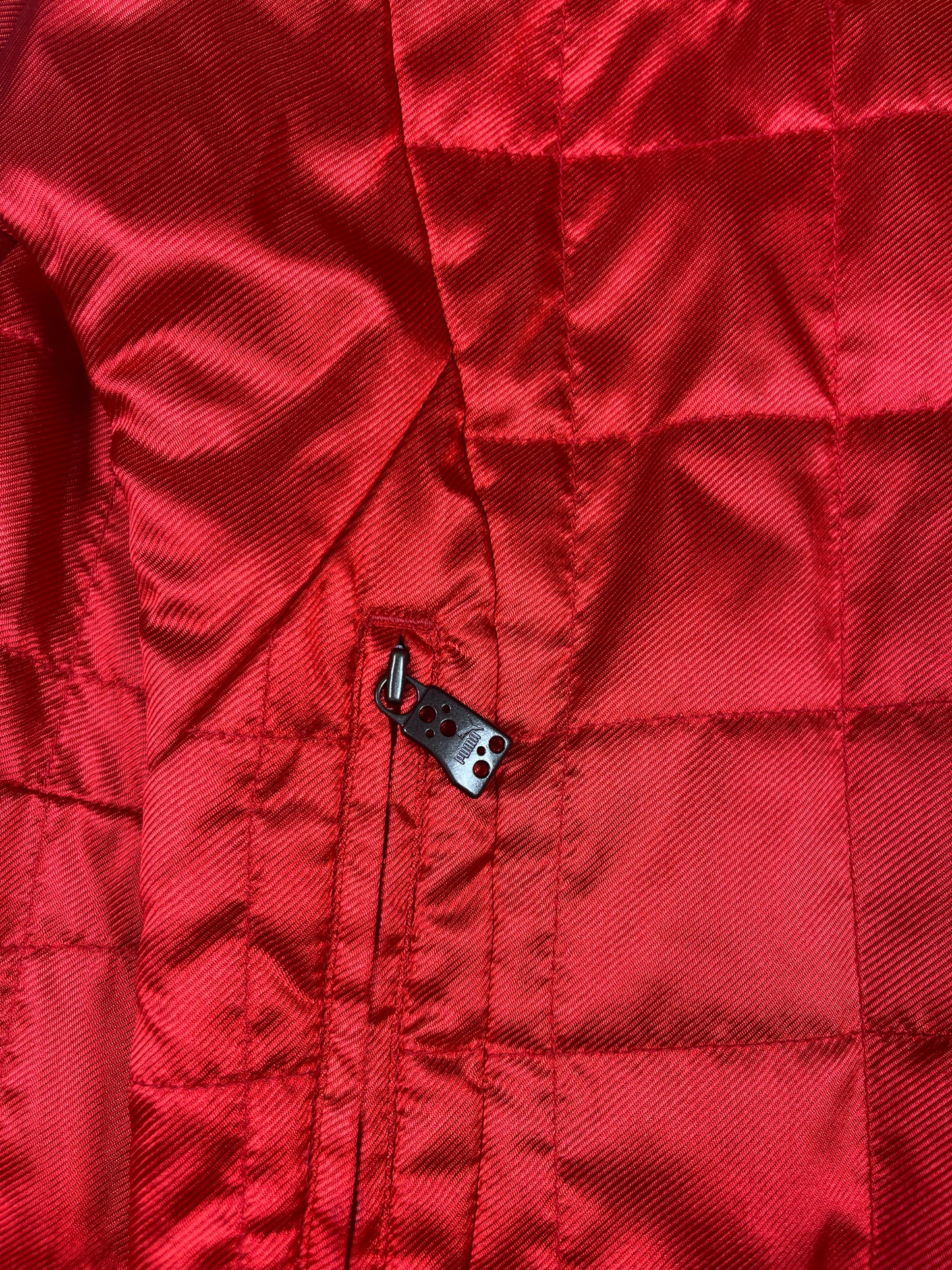 Y2K Puma Ferrari Racing Jacket Sample Red Shiny Size S