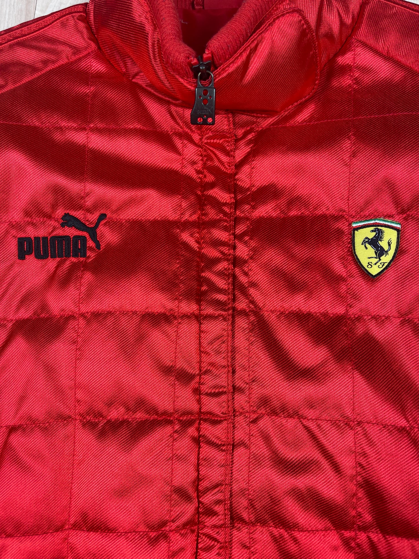 Y2K Puma Ferrari Racing Jacket Sample Red Shiny Size S