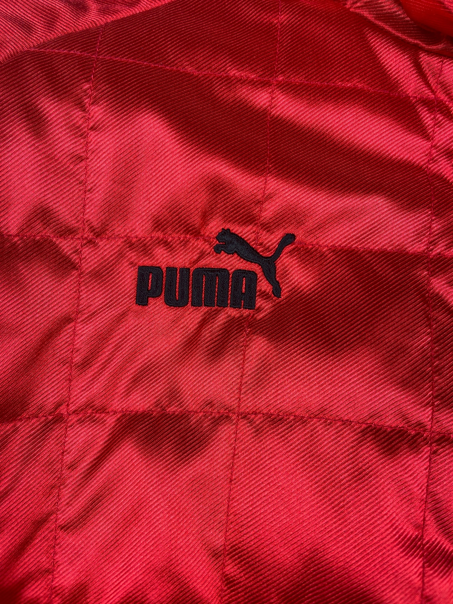 Y2K Puma Ferrari Racing Jacket Sample Red Shiny Size S