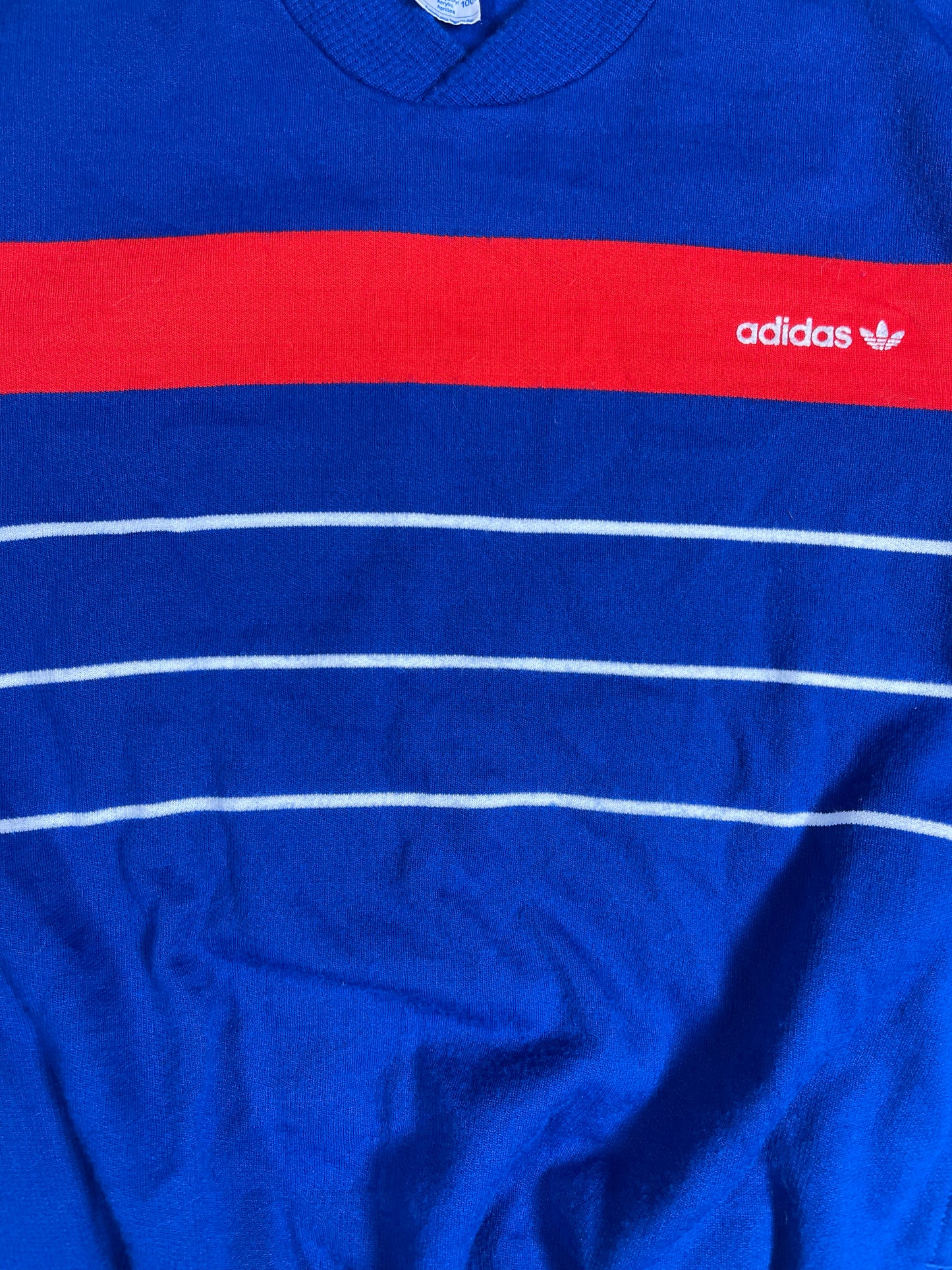 🇫🇷⚽️Vintage 1984 Adidas Ventex Sweatshirt France Template / Design Euro 1984 World Cup 1998 Size S Blue Red White Polyacryl Acrylic