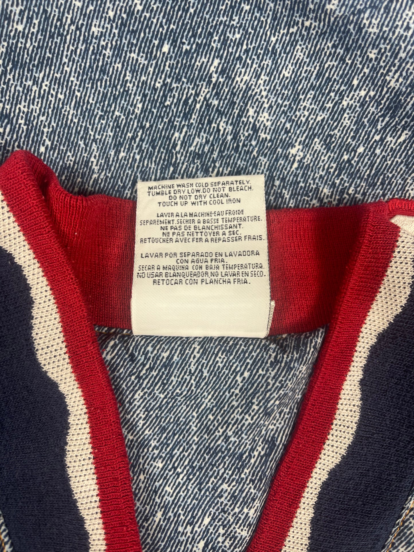 💎 ⚽️ 🇺🇸 Vintage Iconic Rare Grail 1994 USA World Cup Adidas Football Soccer Jacket Cotton Polyester Red Blue White Denim Pattern