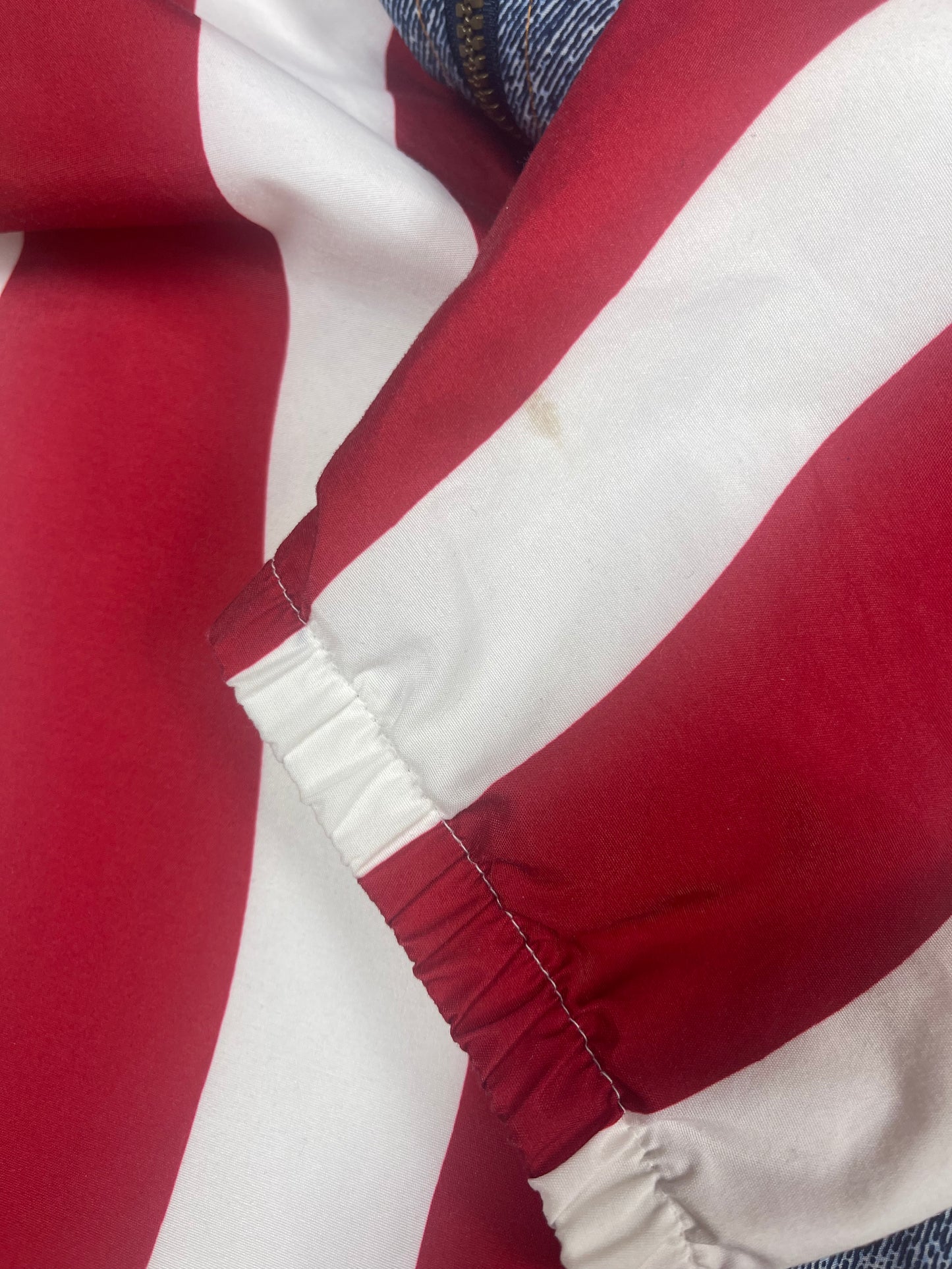 💎 ⚽️ 🇺🇸 Vintage Iconic Rare Grail 1994 USA World Cup Adidas Football Soccer Jacket Cotton Polyester Red Blue White Denim Pattern