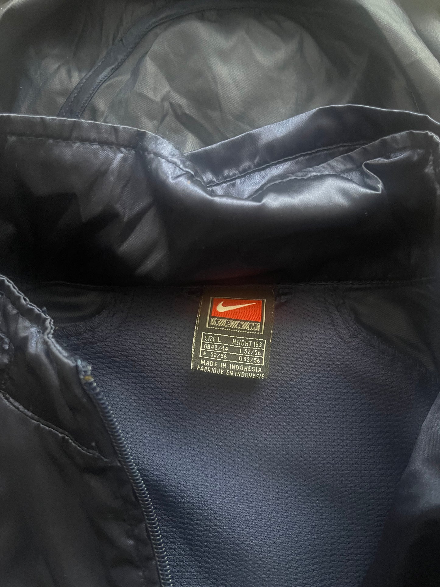Vintage Y2K PSG Paris Saint Germain Nike Team 2001 - 2002 Track Hooded Jacket Shiny Size L