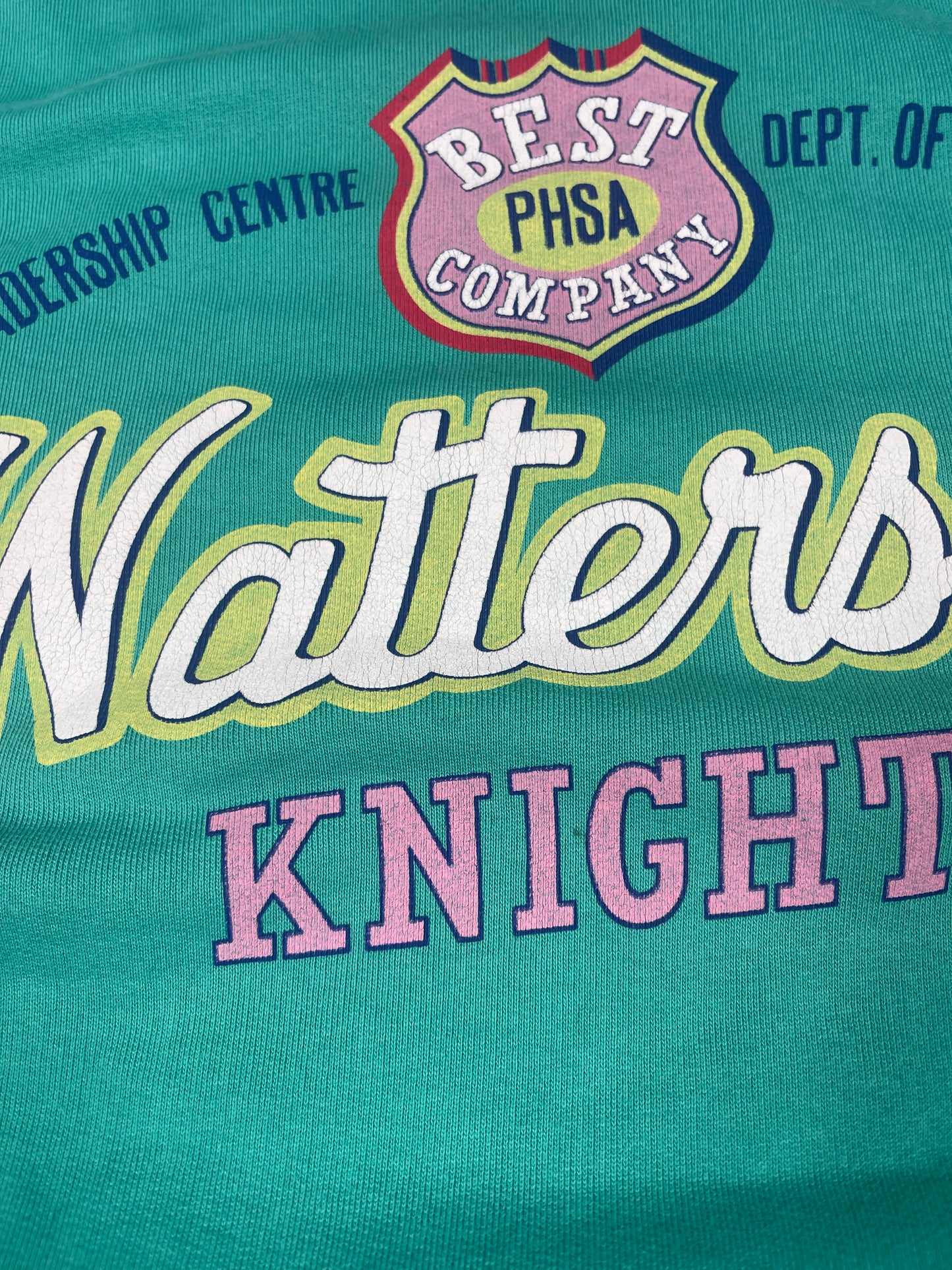 Vintage 80's Best Company Designer Olmes Carretti Paninaro Boxy Sweatshirt T-Shirt Watterson Knights Made in Italy Size L