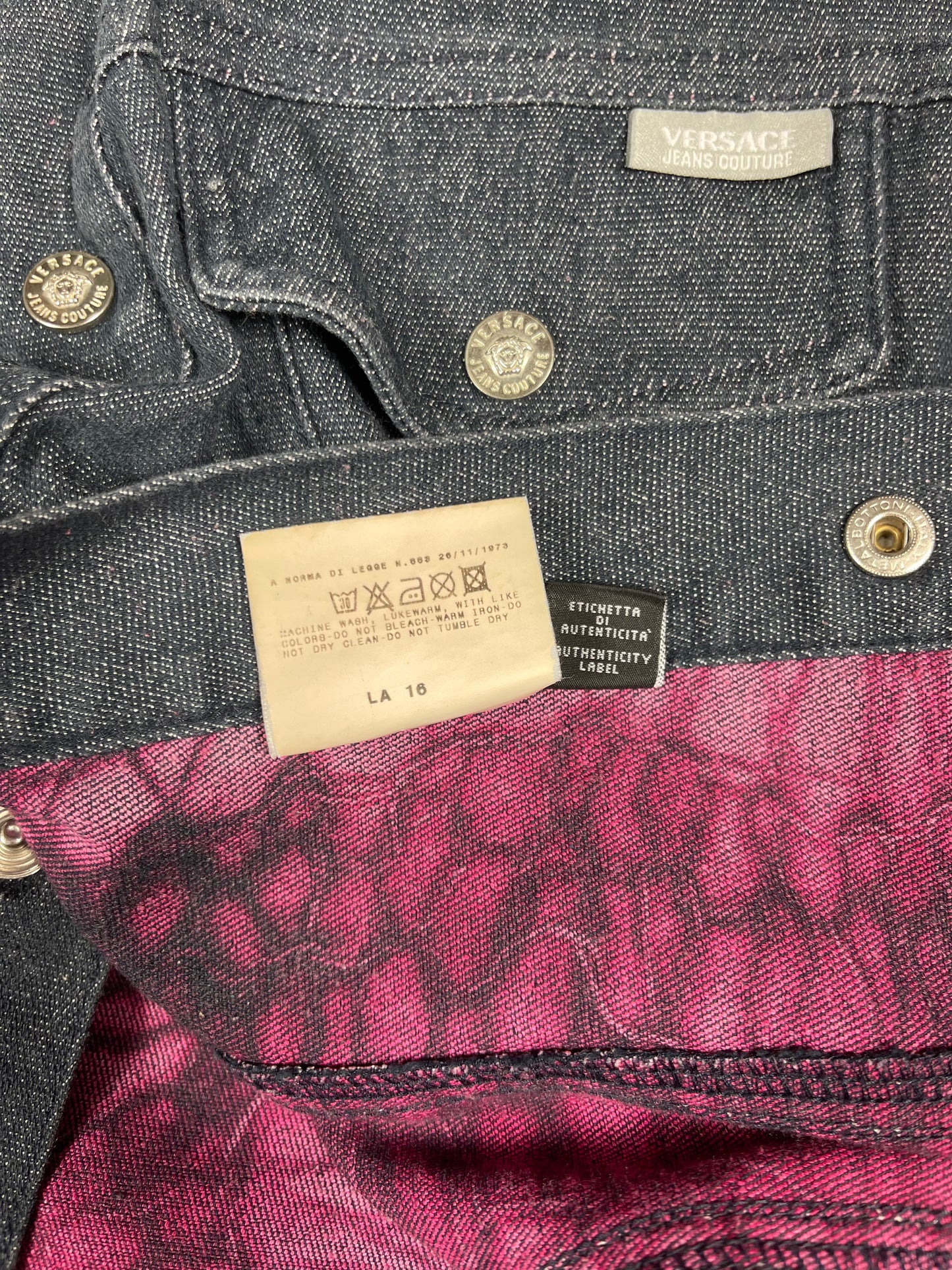 Y2K Versace Jeans Couture Denim Jacket Size M Made in Italy Designer Medusa