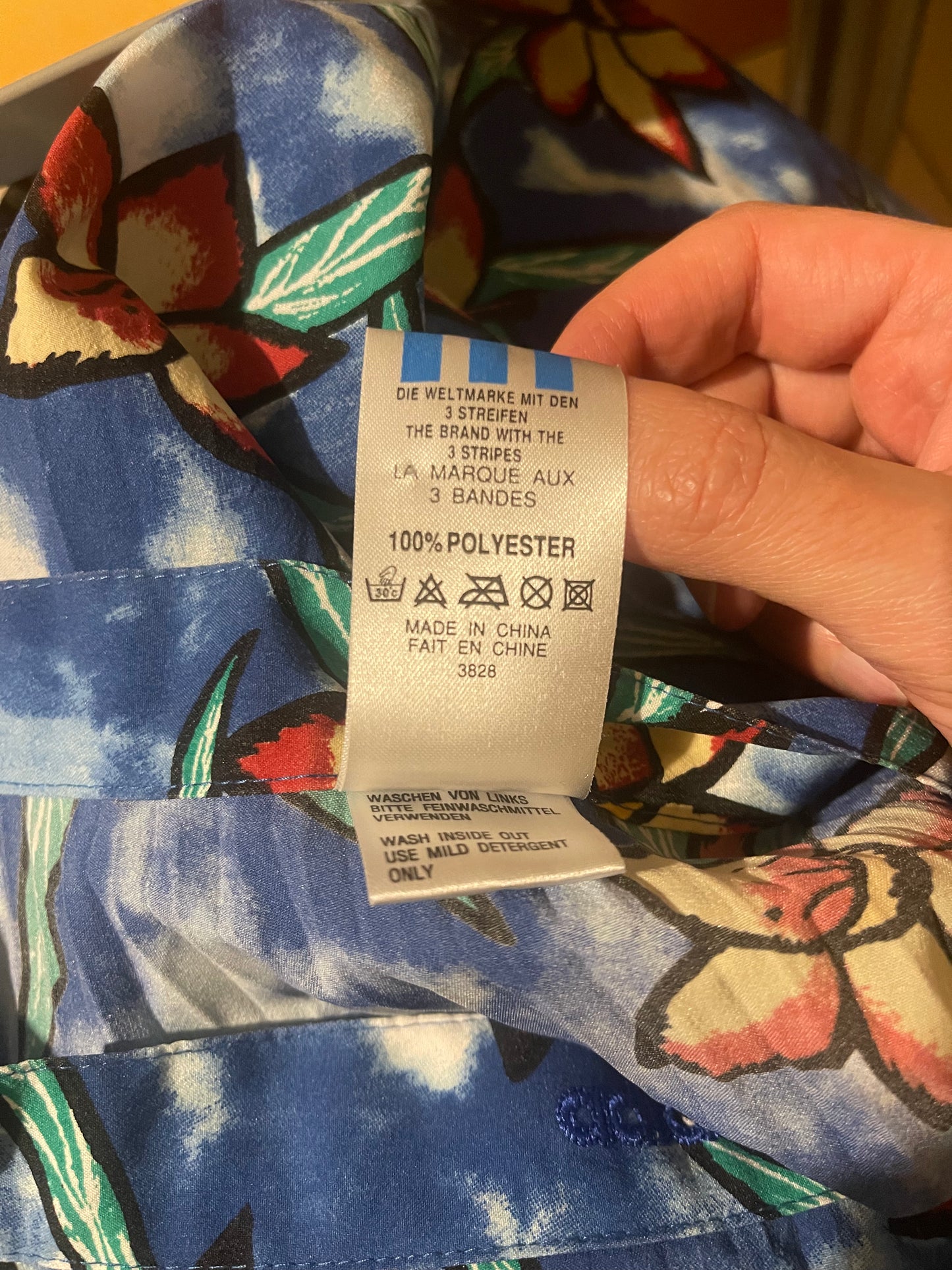 Vintage 90's Adidas Steffi Graf Tennis Pleated Skirt Style Collection Flowers Botanical Tropical Blue Polyester Size XS - S