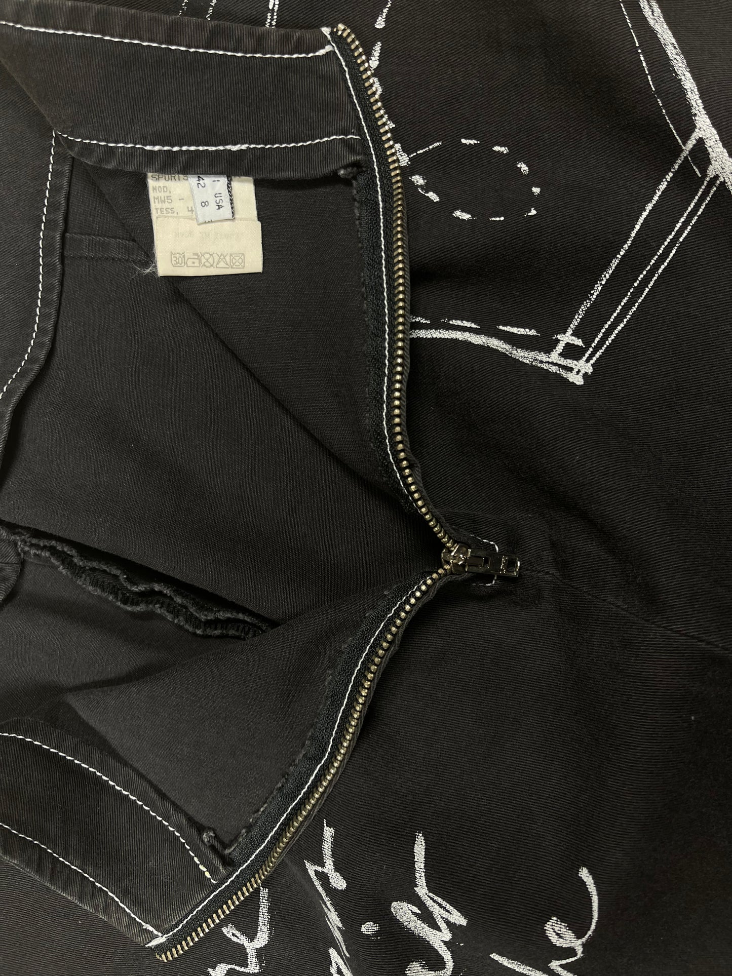 Vintage 90's Moschino Jeans Skirt Black Made in Italy Size M Hand Written