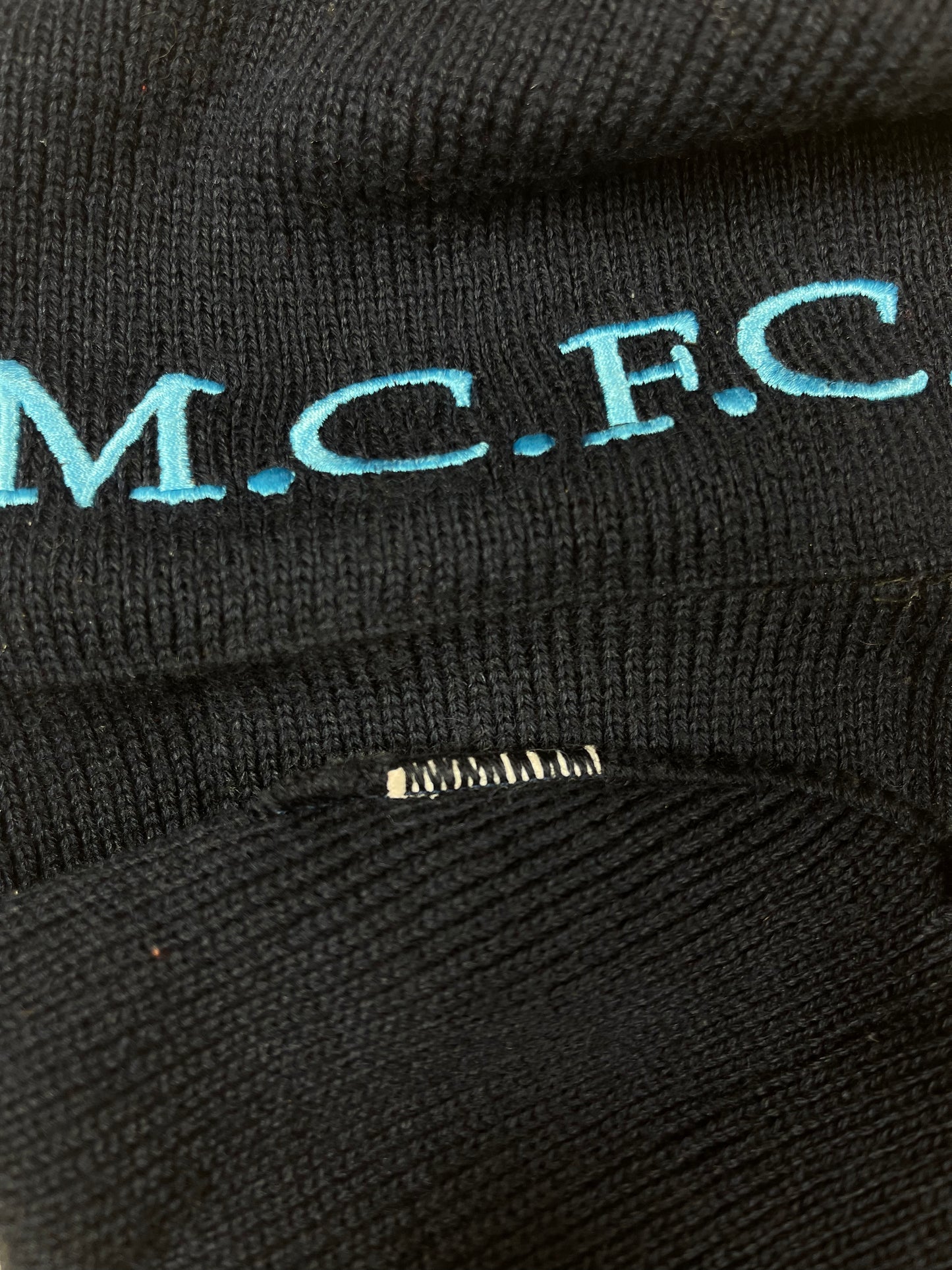 Vintage 90's Kappa Manchester City Cap Beanie Blue MCFC