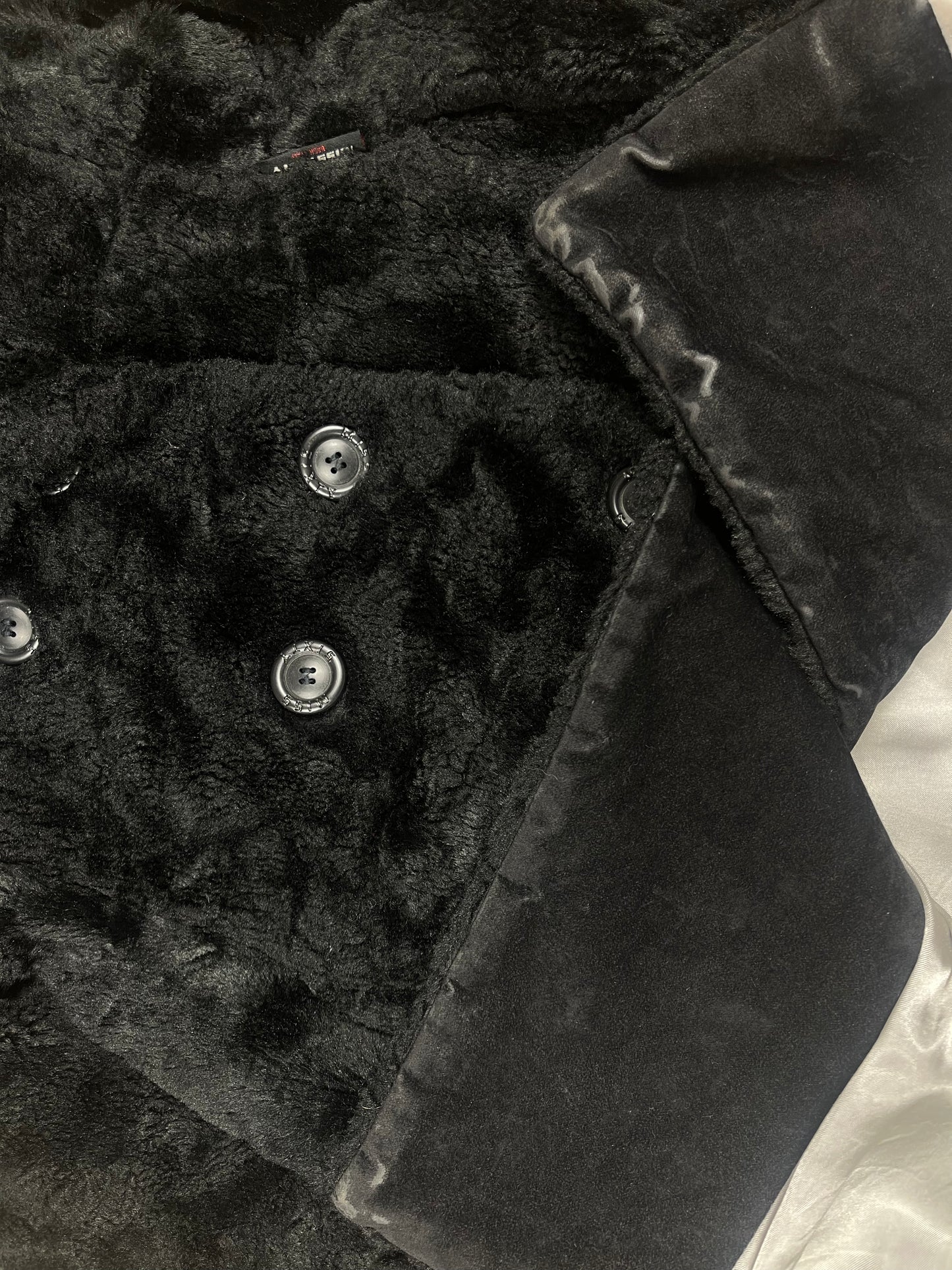 Vintage Y2K Miss Sixty Faux Fur Coat Fluffy Made in Italy Acrylic Nylon Acetate Viscose Size S-M