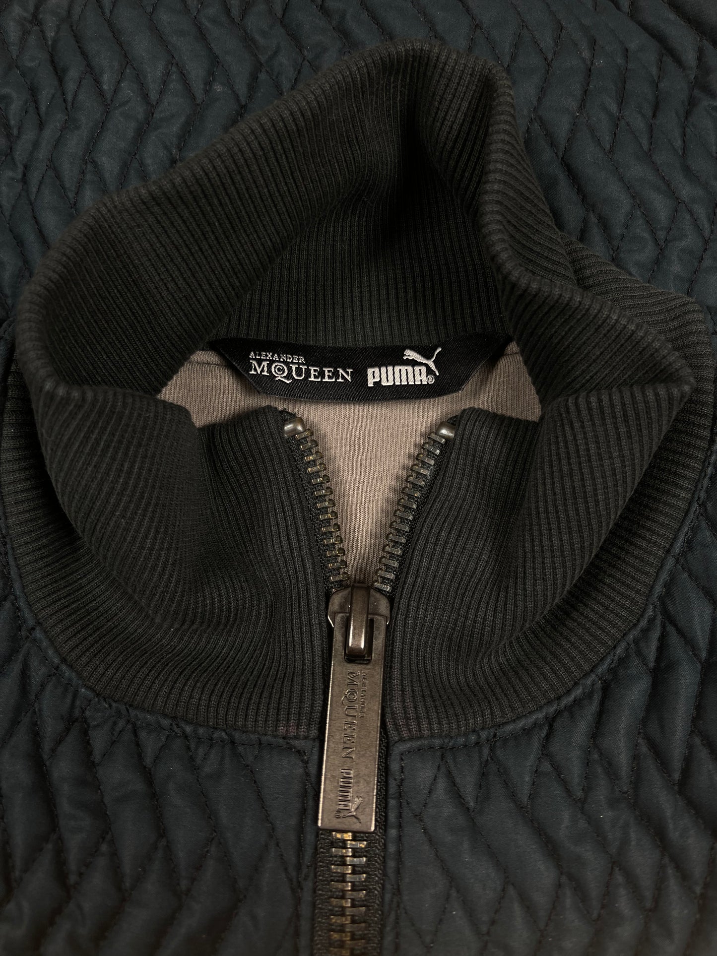Puma X Alexander McQueen Quilted Bomber Jacket Size M Dark Navy Women
