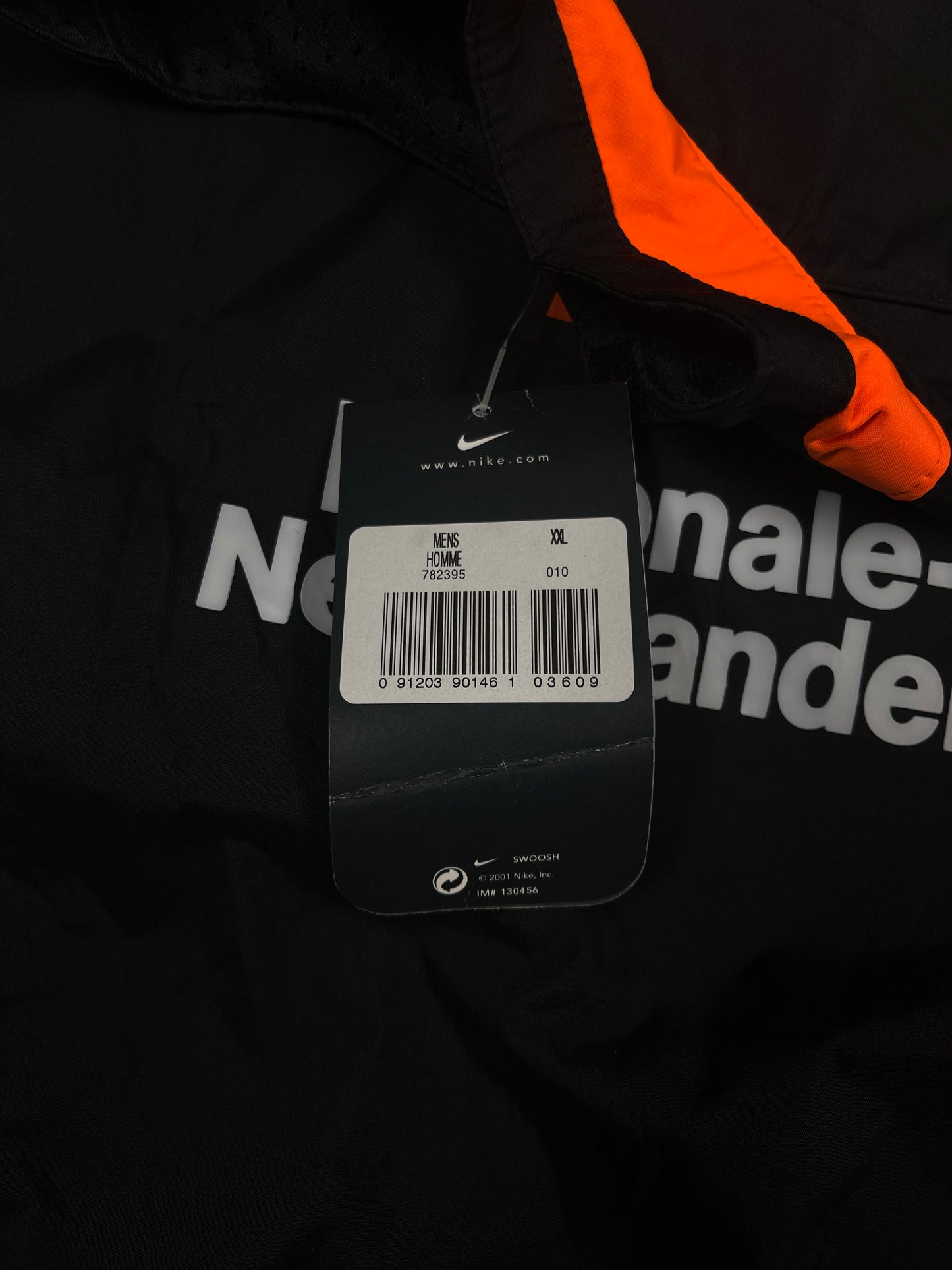🟠⚽️New Vintage Y2K Holland Netherlands Nederland Nike Total 2000- 2001 Windbreaker Dril Top Size XXL Black Orange BNWT NOS Deadstock