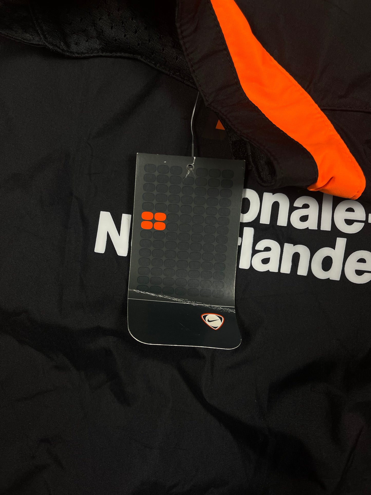 🟠⚽️New Vintage Y2K Holland Netherlands Nederland Nike Total 2000- 2001 Windbreaker Dril Top Size XXL Black Orange BNWT NOS Deadstock