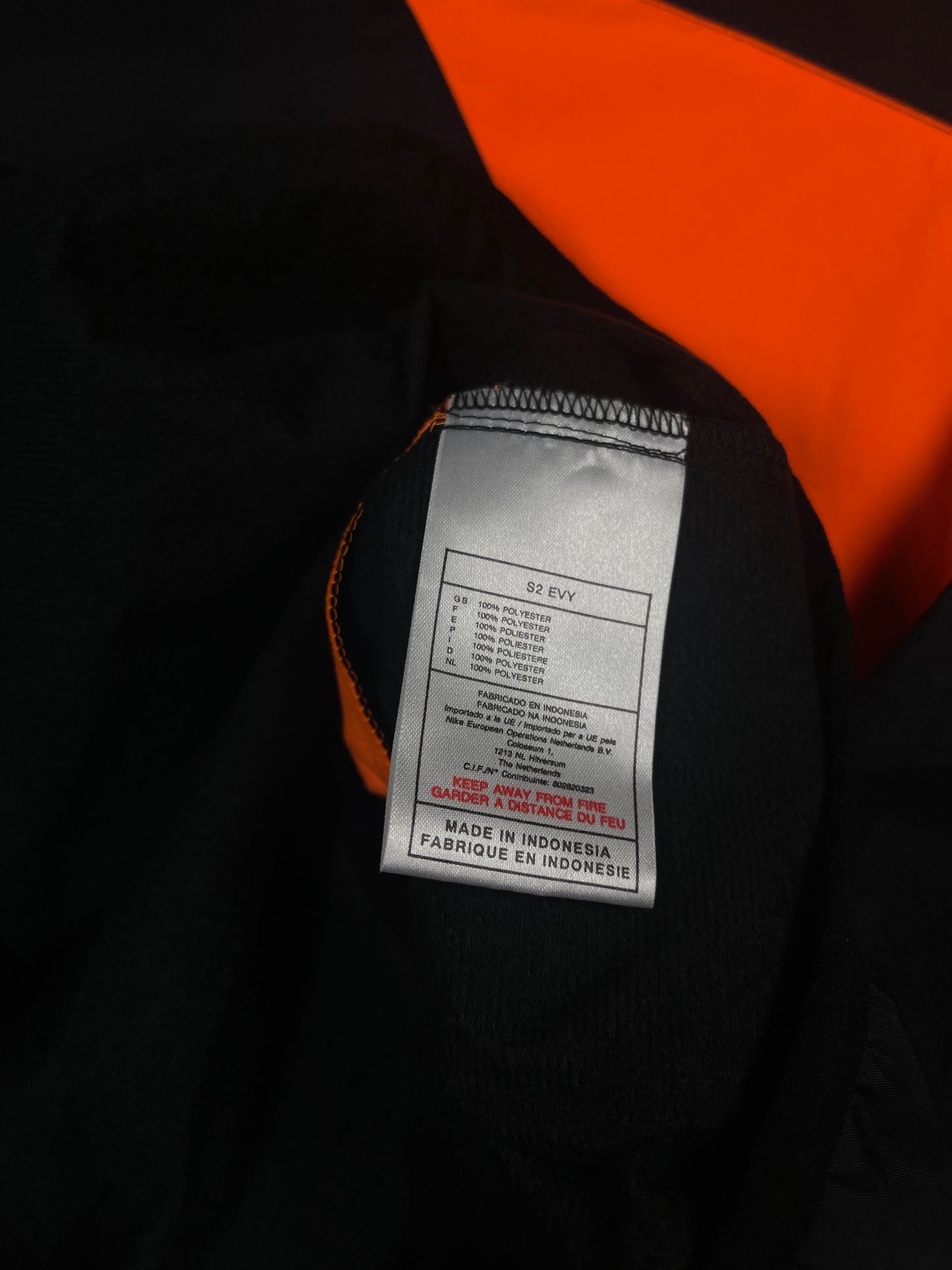 🟠⚽️New Vintage Y2K Holland Netherlands Nederland Nike Total 2000- 2001 Windbreaker Dril Top Size XXL Black Orange BNWT NOS Deadstock