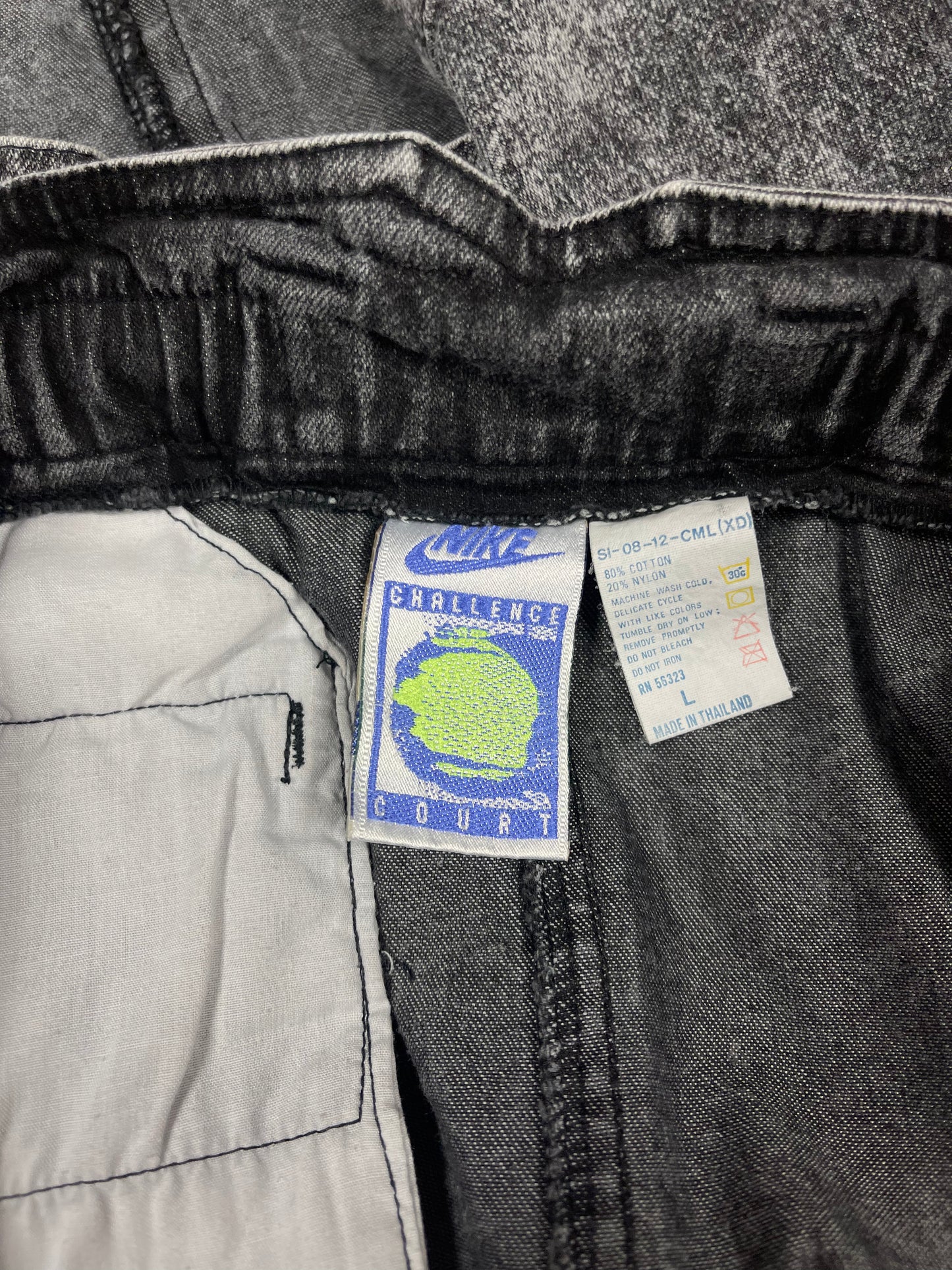 Vintage 90's Nike Challenge Court Tennis Pleated Skirt Size L Denim Acid Washed Andre Agassi