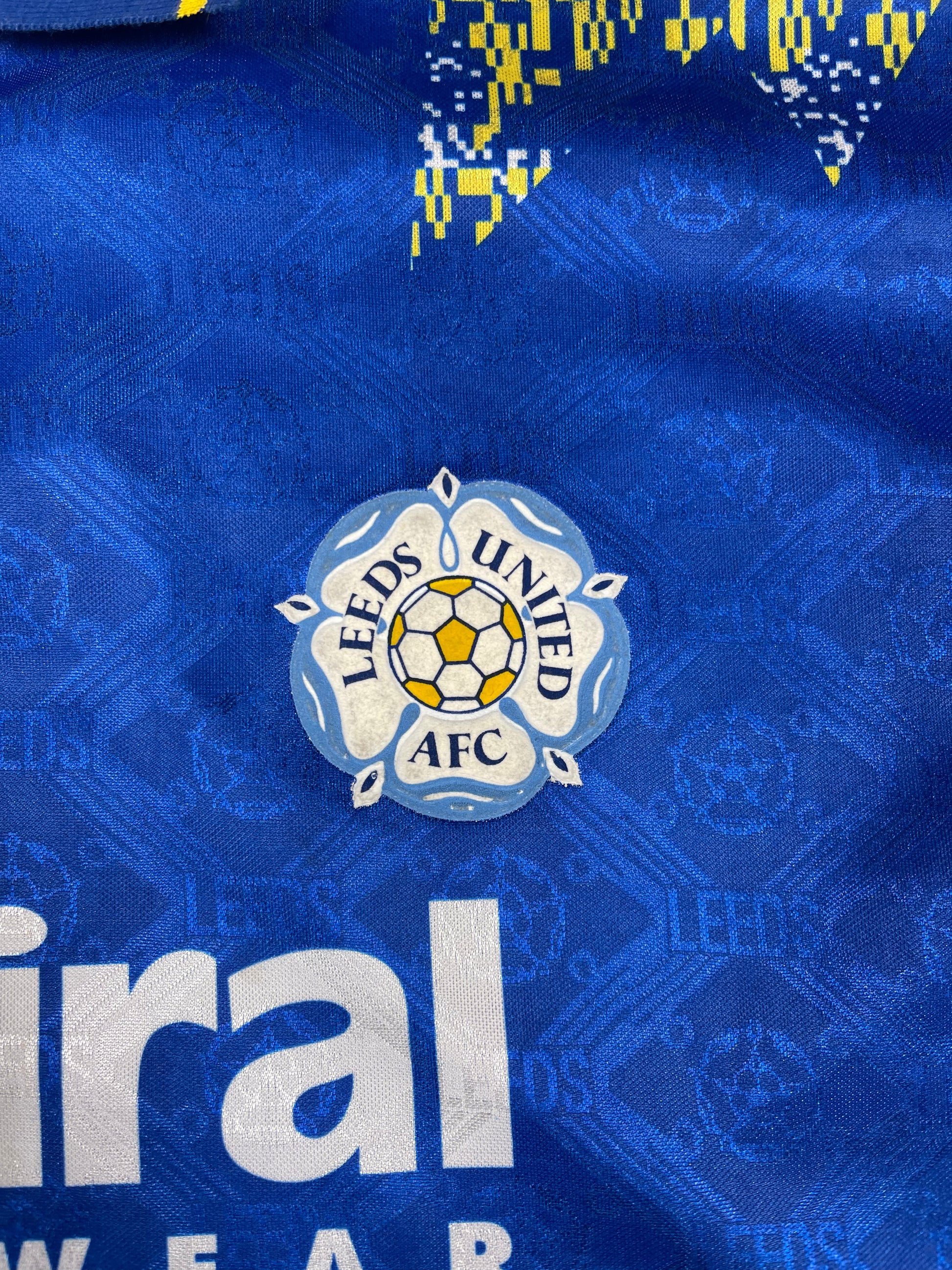 Leeds United AFC Admiral Sportswear 1992 - 1993 Away Football Shirt Made in UK 725