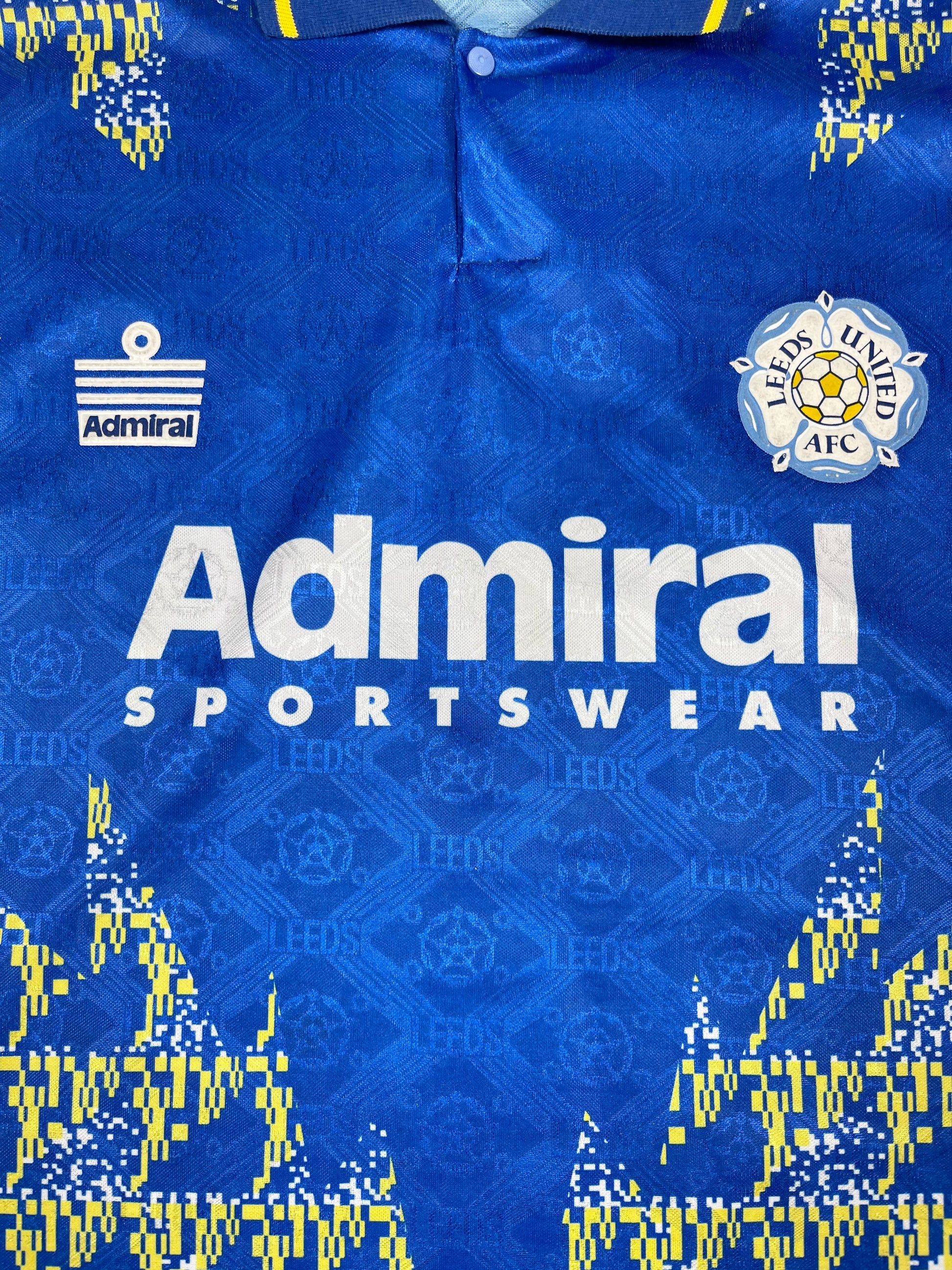Leeds United AFC Admiral Sportswear 1992 - 1993 Away Football Shirt Made in UK 725