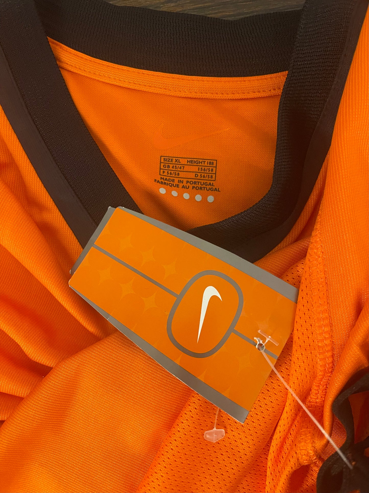 New Authentic Netherlands Nike Dri Fit 2000 - 2001 Home Football Shirt Orange BNWT NOS Deadstock Size XL