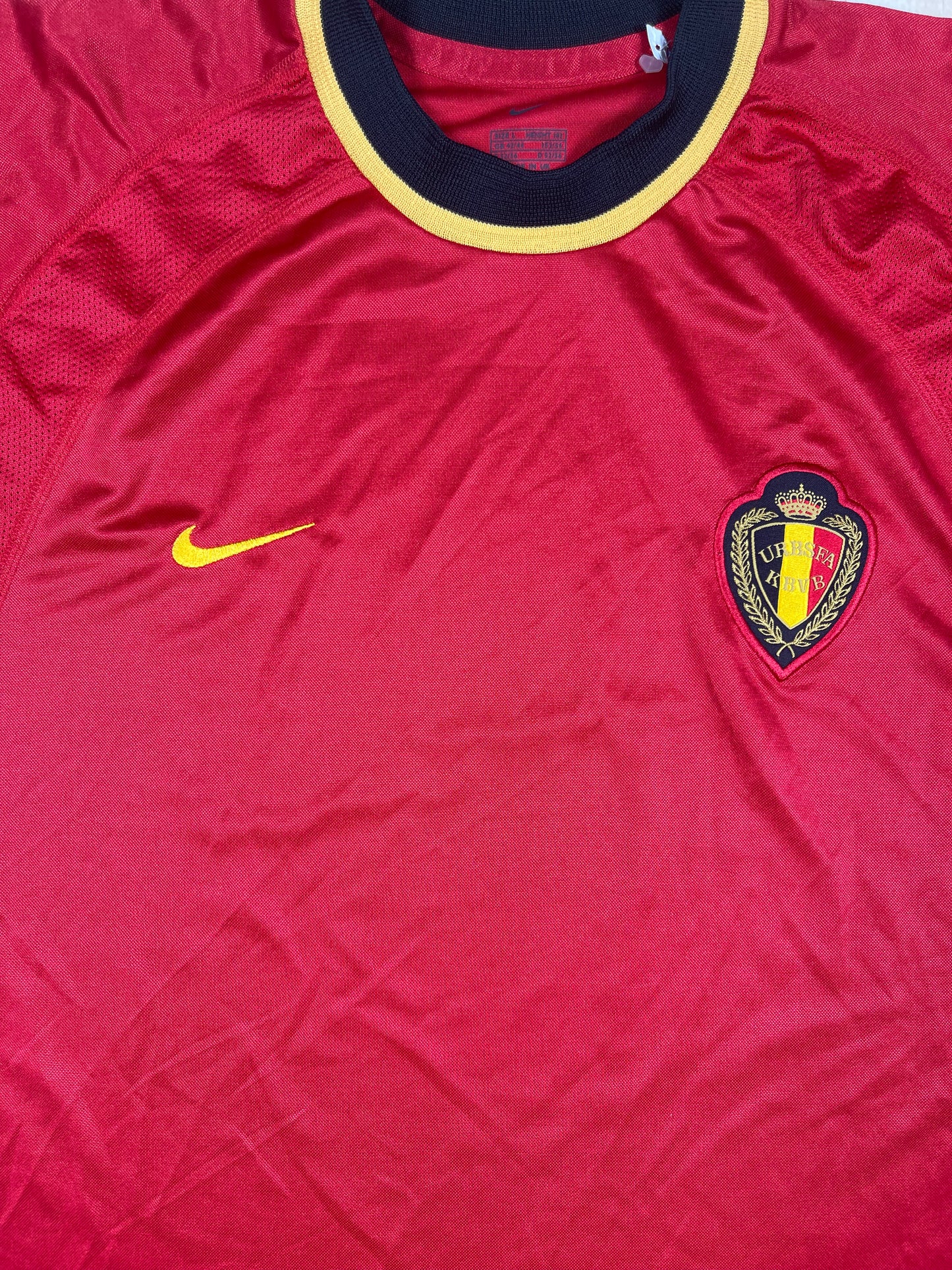 New Authentic Vintage Belgium Nike 2000 - 2001 Home Football Shirt Size L Red BNWT Deadstock NOS
