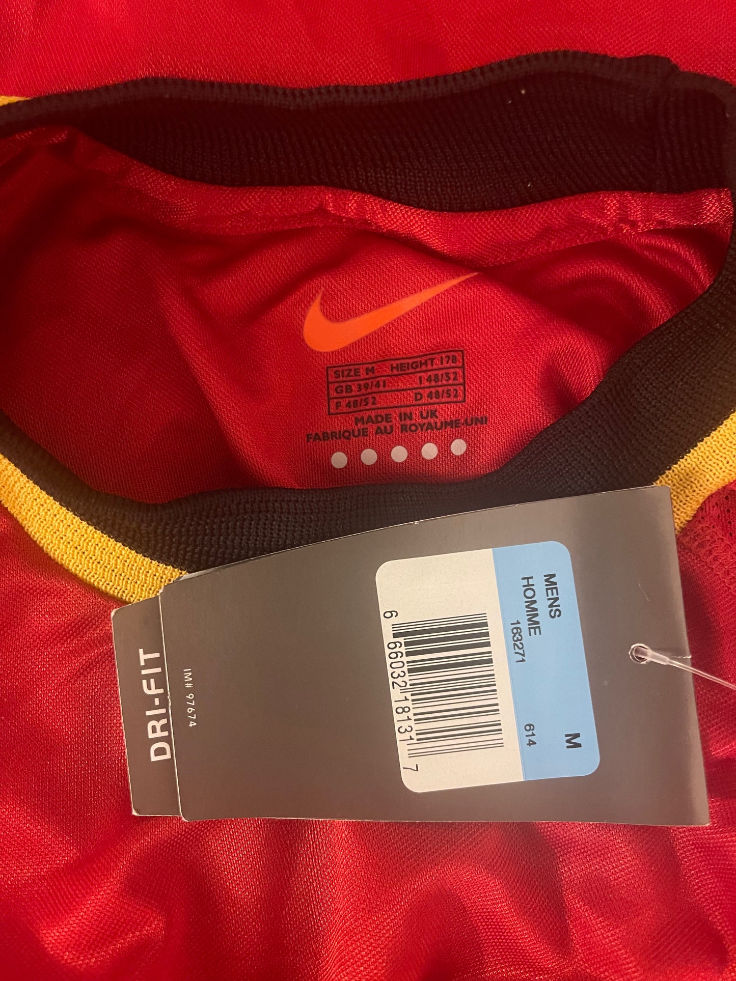 🇧🇪⚽️New Authentic Vintage Belgium Nike 2000 - 2001 Home Football Shirt Size M Red BNWT Deadstock NOS
