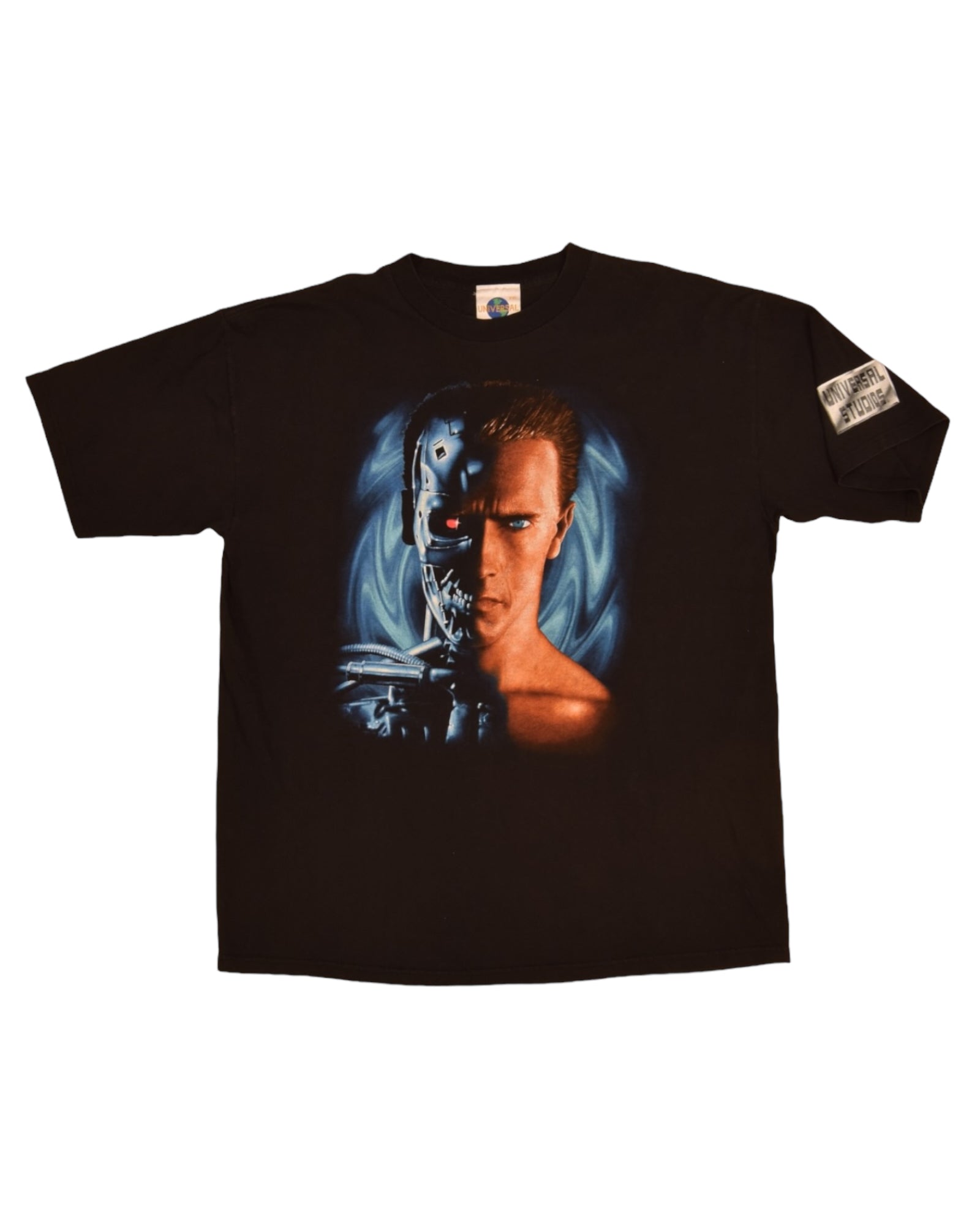 Vintage 90's Arnold Schwarzenegger Terminator 2 Movie Universal Studios Graphic T-Shirt Size XXL Made in USA I told you I'd be back 100% Carolco Single Stitch