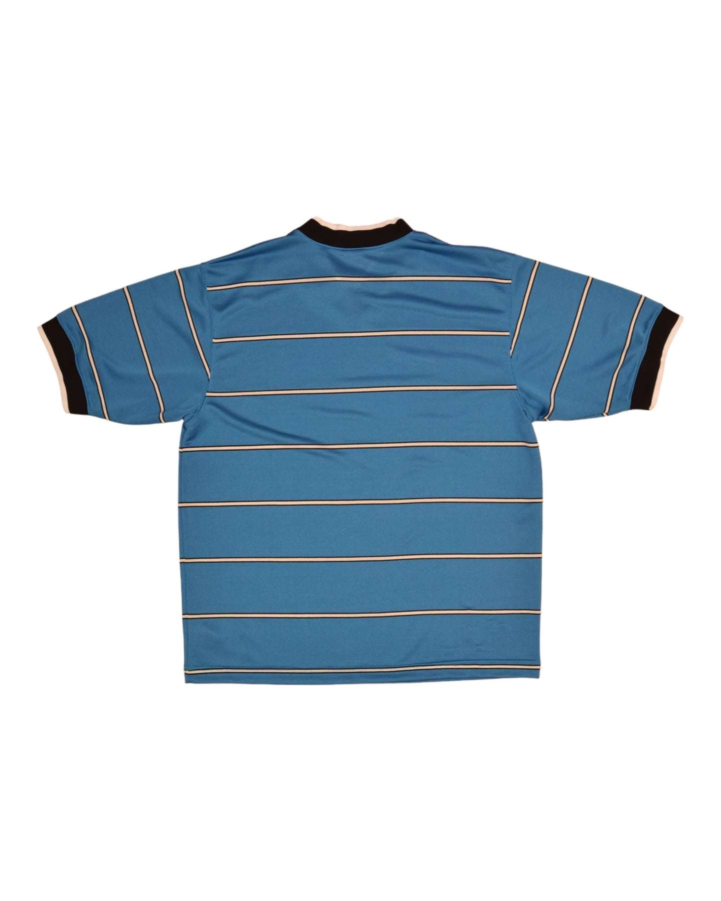 Vintage 90's Nike Team Sports Football Jersey / T-Shirt Swoosh Horizontal Strippes Blue White Size L - XL
