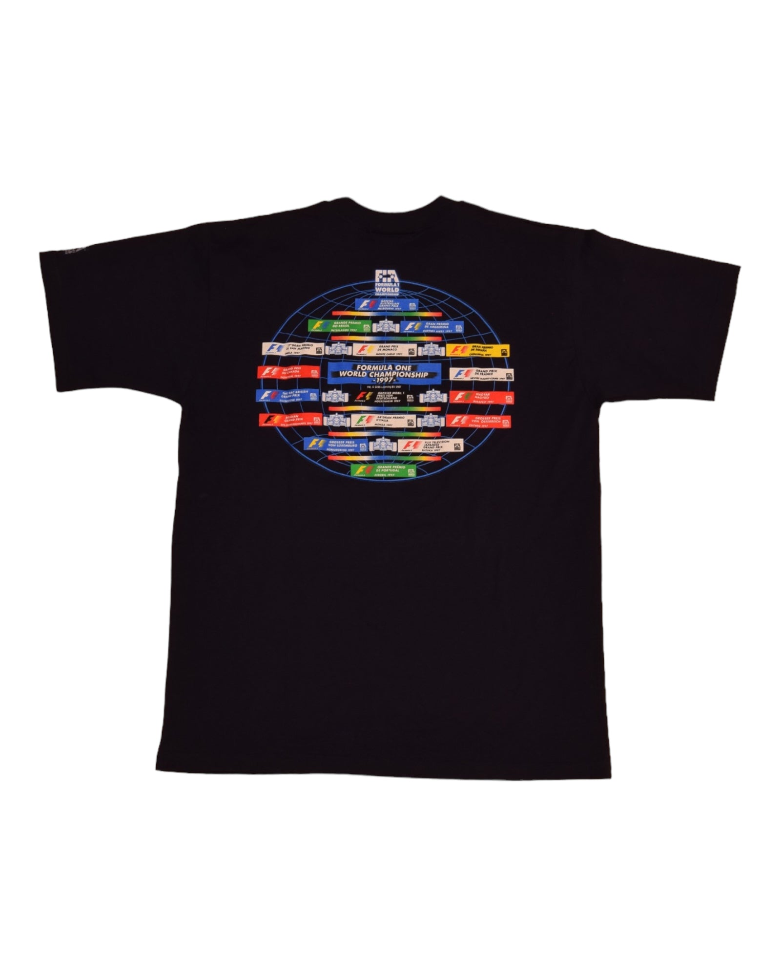 FIA Formula 1 One 1997 World Championship T-Shirt Giss Made in Australia Size M Blue Goodsports Cotton