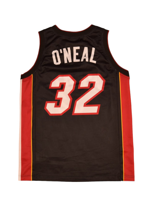 Miami Heat Shaquille O'Neal Champion #32 NBA Basketball Away Jersey 2004 - 2007 Size M Black Red White