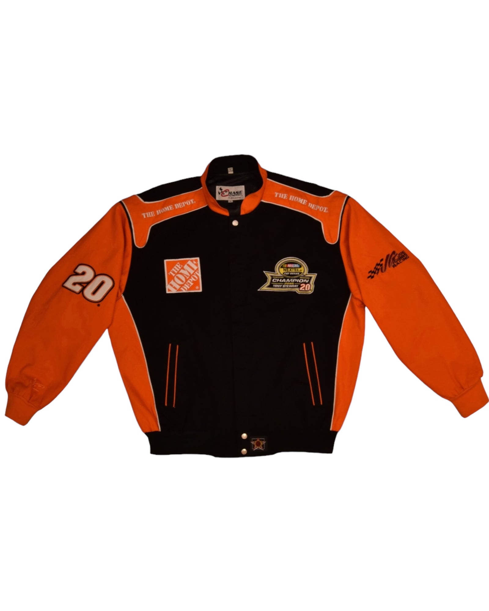 Y2K Nascar Tony Stewart Chase Authentics by JHD Design Group 2005 Champion Racing Nextel Cup Series The Home Depot 20 Black Orange Size XL Joe Gibbs Racing