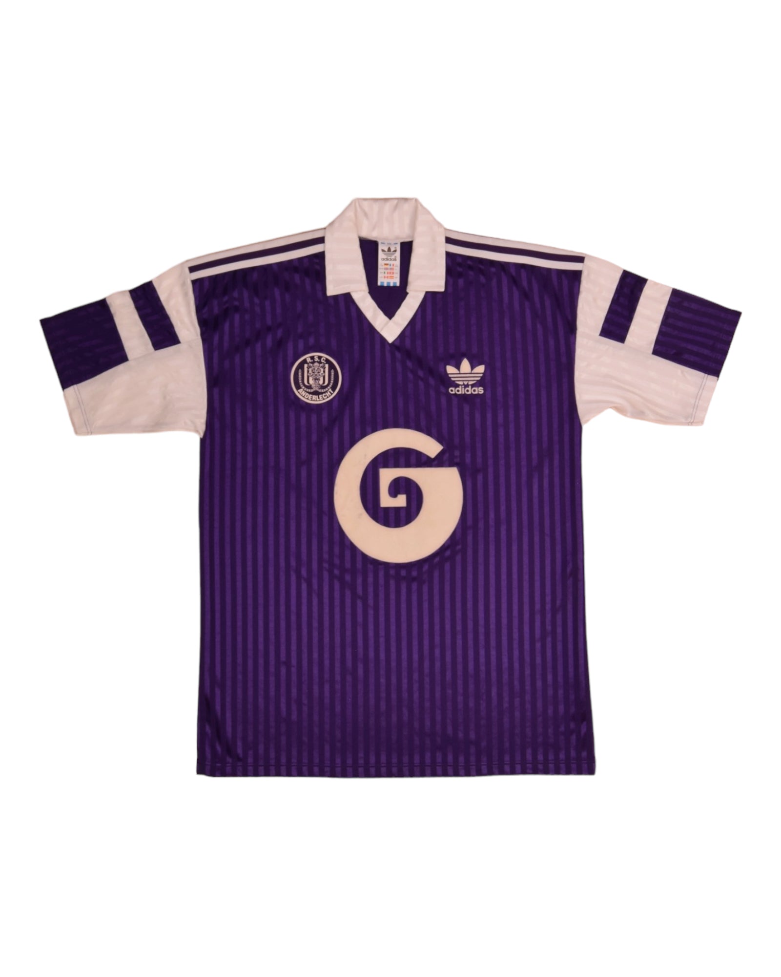 R.S.C. Anderlecht Bruxelles Adidas 1989 1990 1991 1992 Away Football Shirt Made in UK Size L