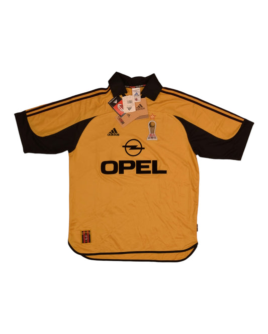 BNWT New Vintage Authentic AC Milan Adidas 1999 - 2000 Fourth Football Shirt Anniversary Centenary 1899 1999 OPEL Size L Made in Italy Gold Deadstock