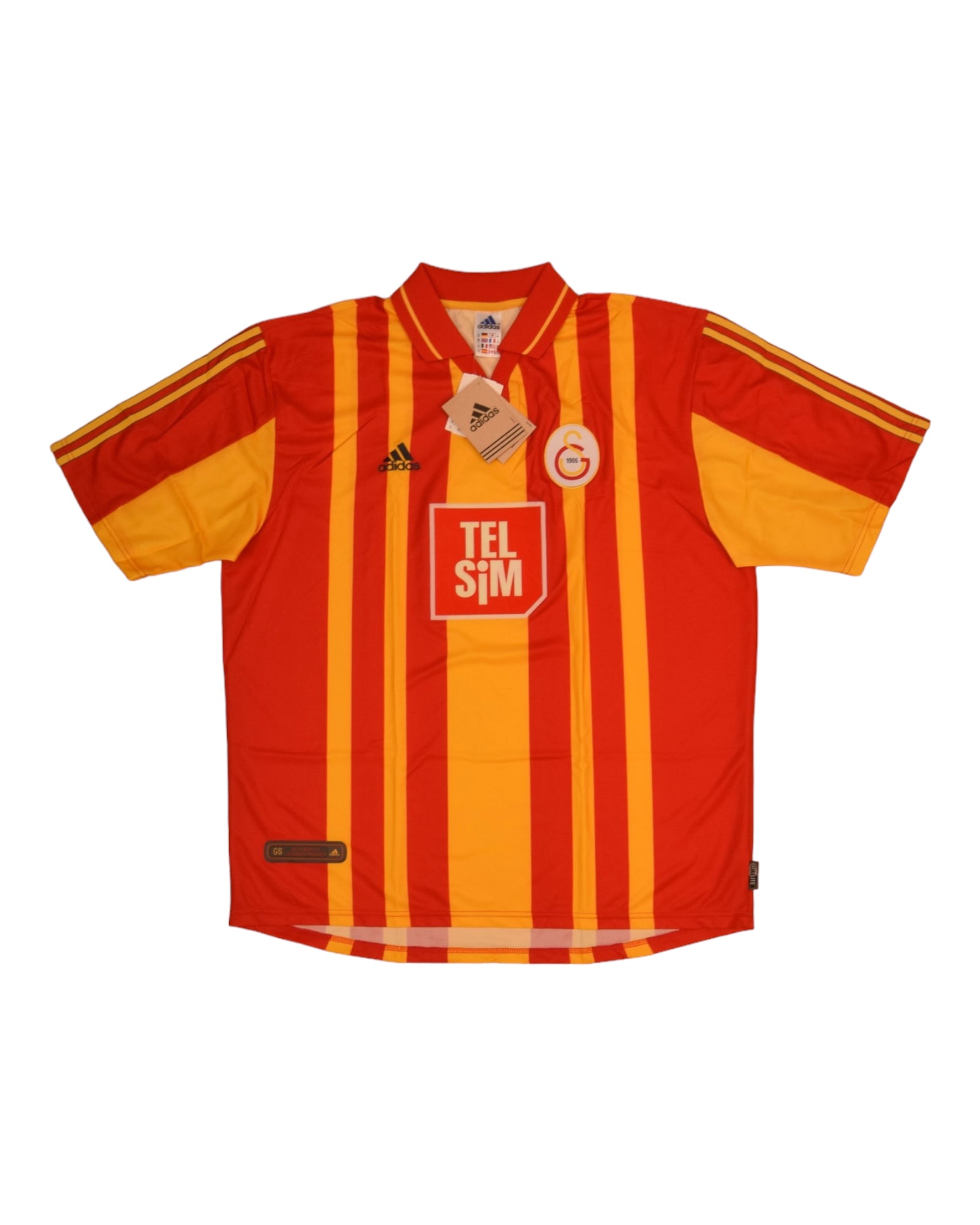 Authentic BNWT Galatasaray Istanbul Adidas 2000 - 2001 Home Football Shirt Size XXL Red Yellow Tel Sim Deadstock