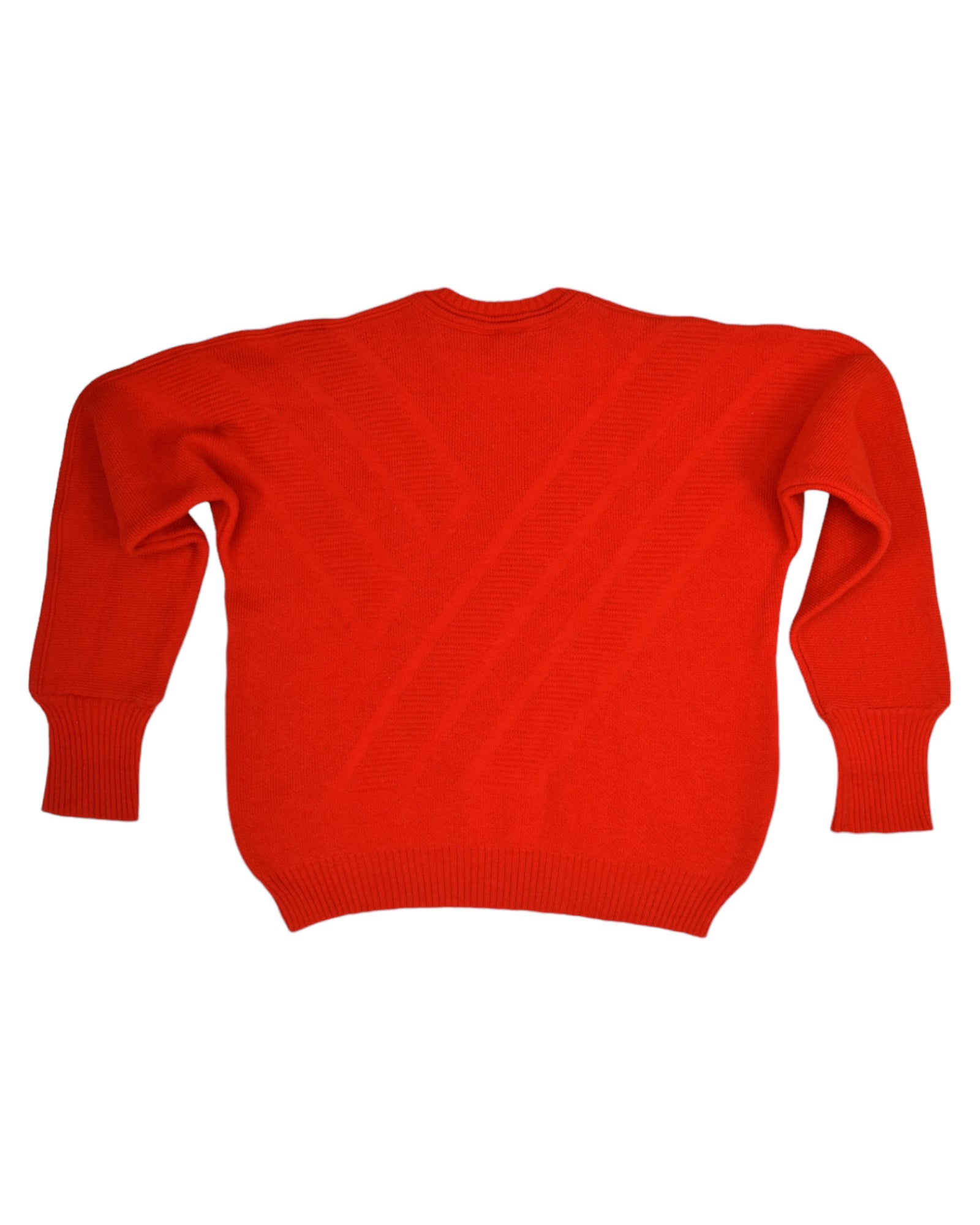 Vintage 80's Lacoste Jumper Red Wool Acrylic Made in France Chemise Size M-L