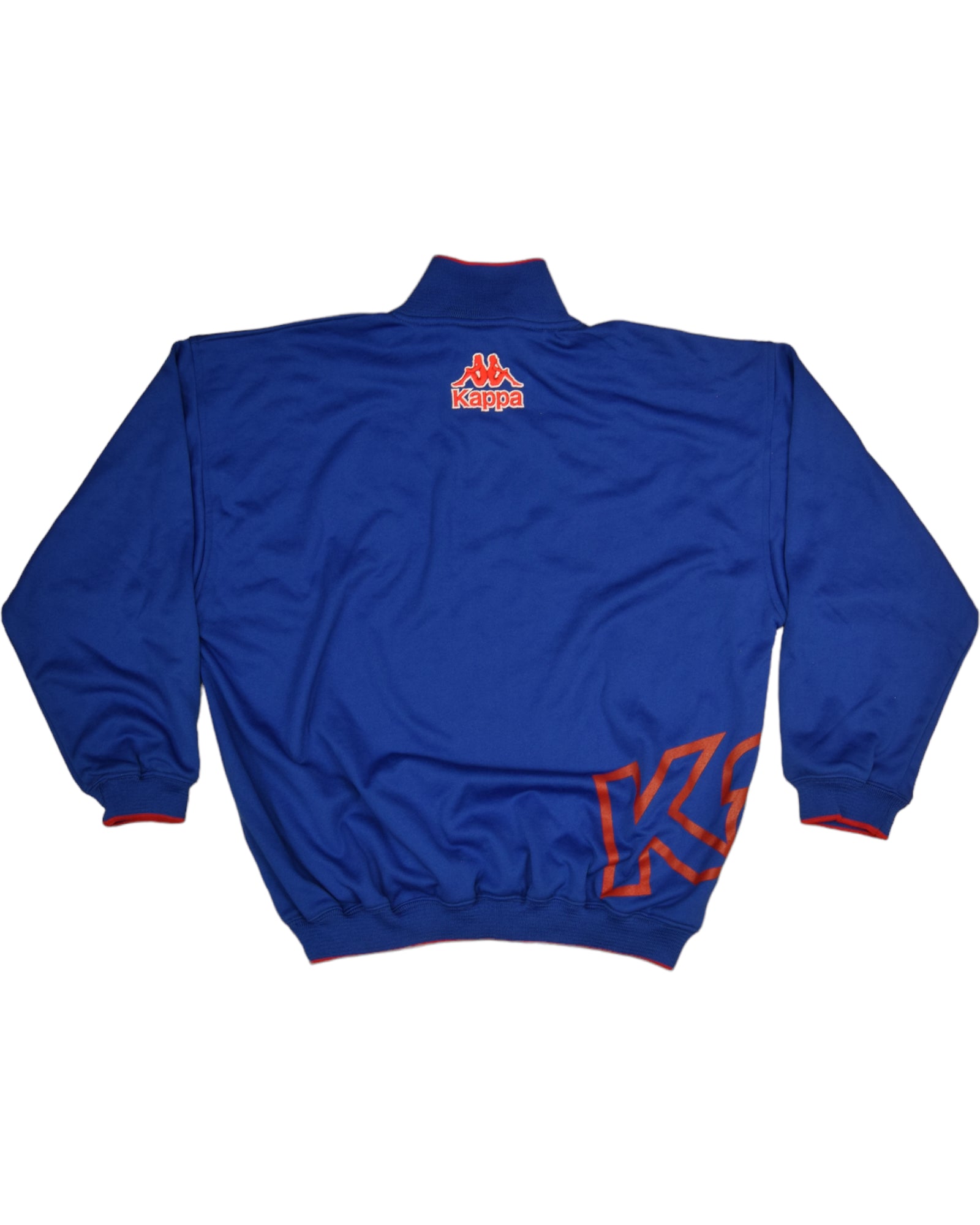 Vintage 90's NWT Barcelona FCB Barça Kappa 1992 - 1995 Sweatshirt 1/4 Zip Blue BNWT Deadstock Size L Made EEC