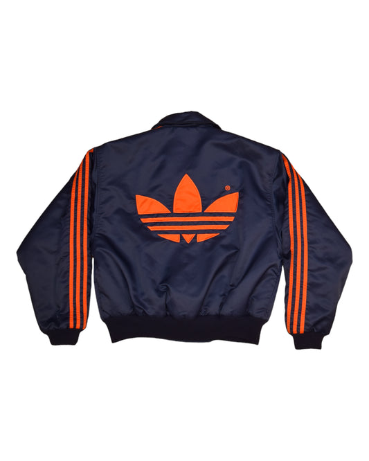 Vintage 90's Adidas Trefoil Bomber Jacket Blue Size S-M-L