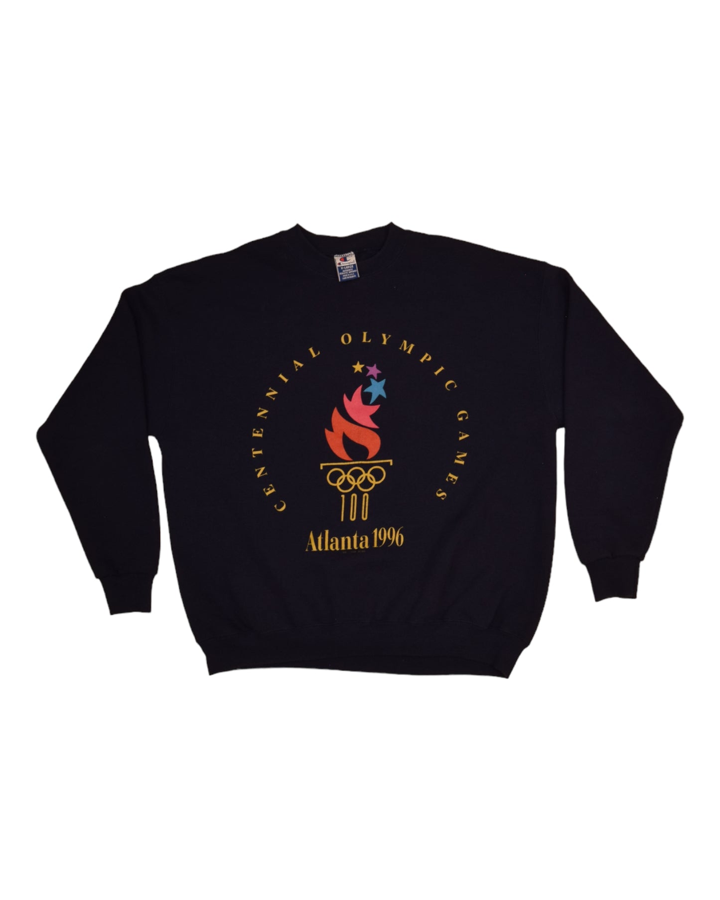 Vintage Champion Atlanta 1996 Centennial Olympic Games Sweatshirt Crewneck Size XL Navy Blue Made in USA