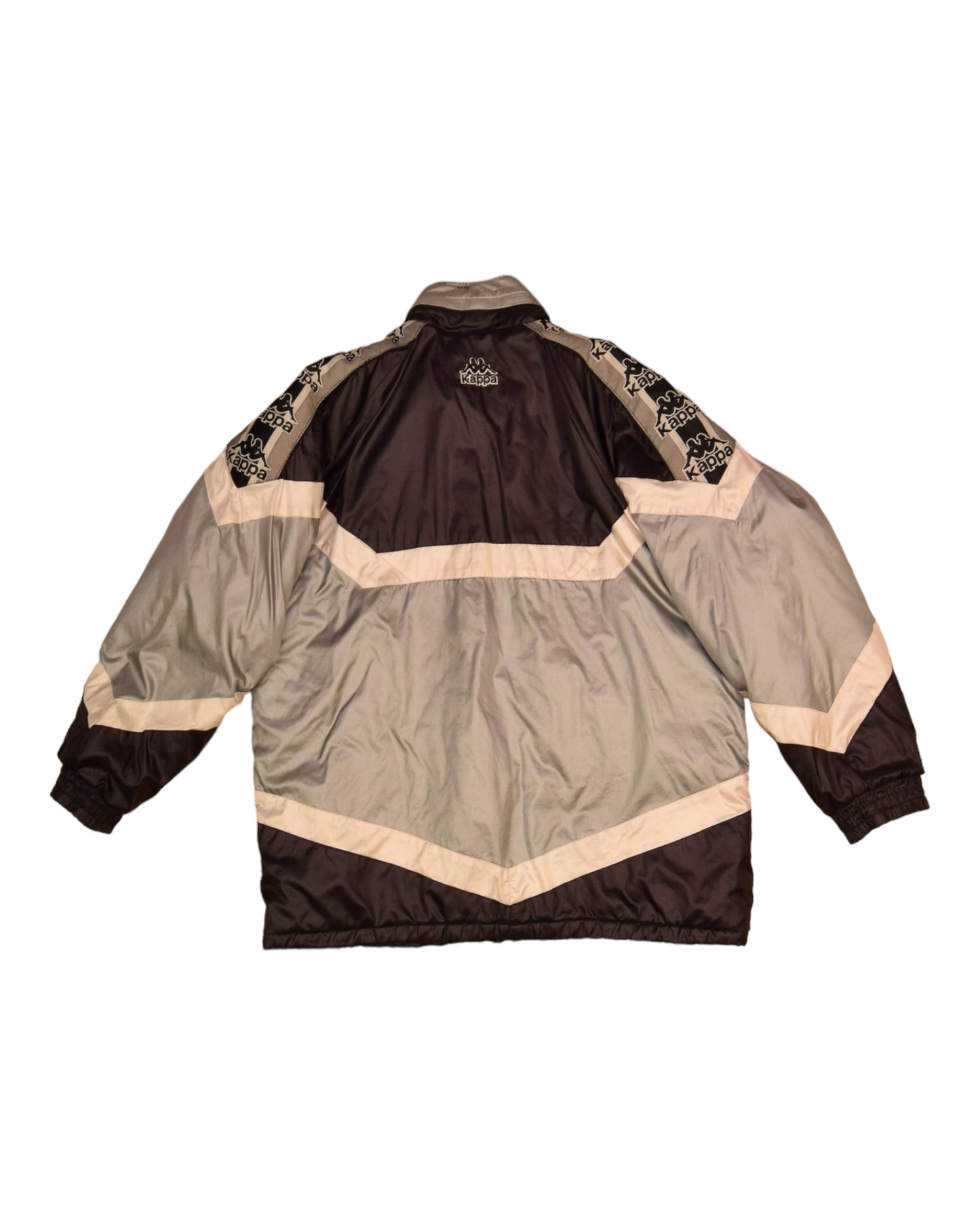 Juventus Kappa 1995-1997 Thick Jacket Size XL Black Silver Grey