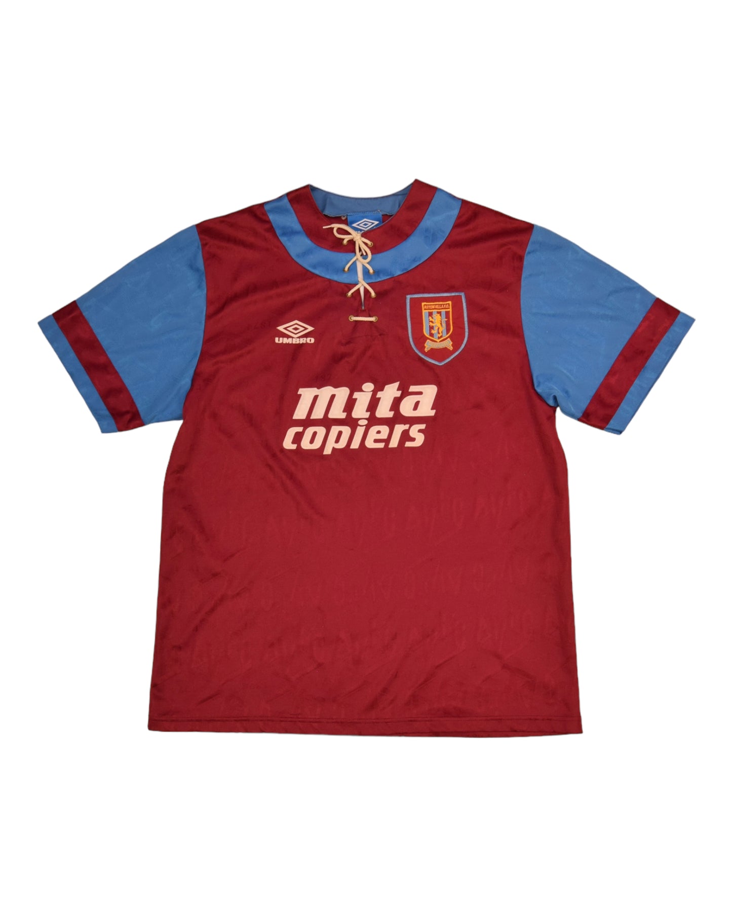 Vintage Aston Villa Umbro 1992 - 1993 Home Football Shirt Mita Copiers Size XL