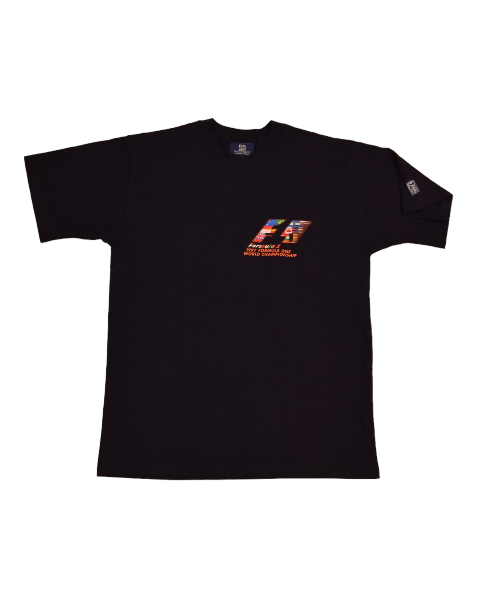 FIA Formula 1 One 1997 World Championship T-Shirt Giss Made in Australia Size M Blue Goodsports Cotton