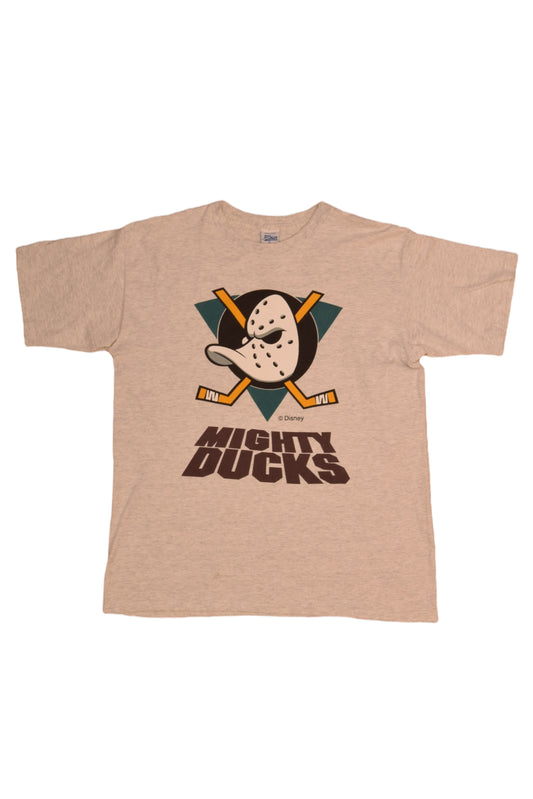 Anaheim Mighty Ducks Salem Sportswear Disney 1993 Size XL Grey 100% Cotton Single Stitch NHL
